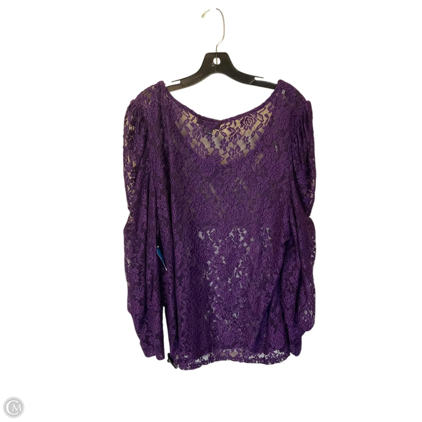 Top Long Sleeve By Ashley Stewart In Purple, Size: 2x