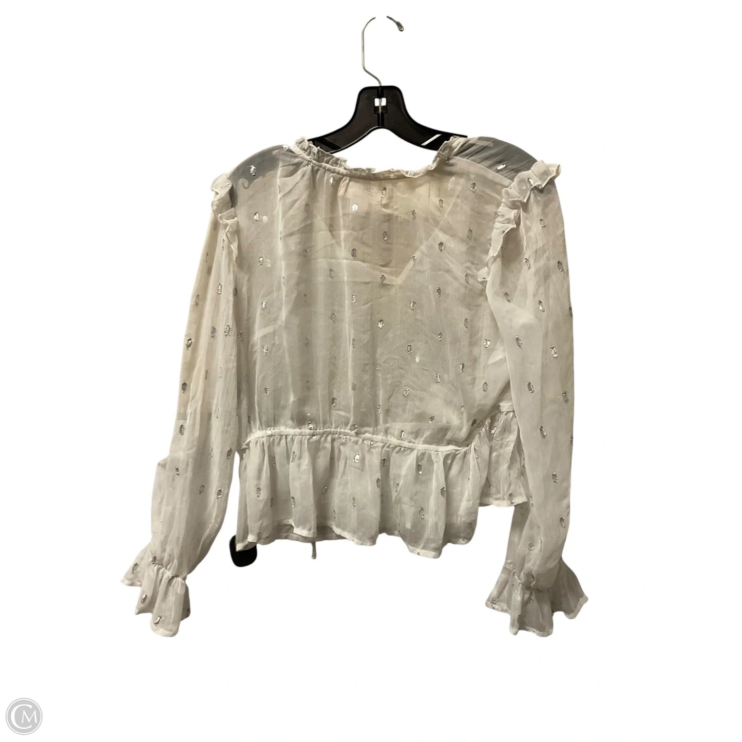 Top Long Sleeve By Clothes Mentor In White, Size: L