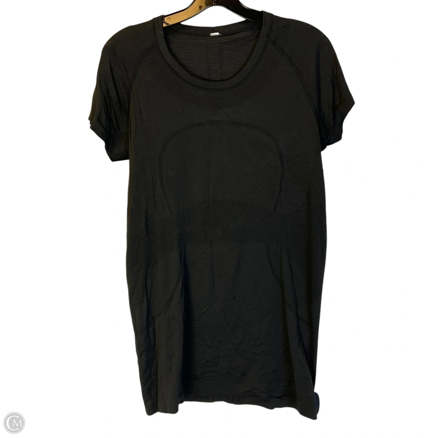 Athletic Top Short Sleeve By Lululemon In Black, Size: L