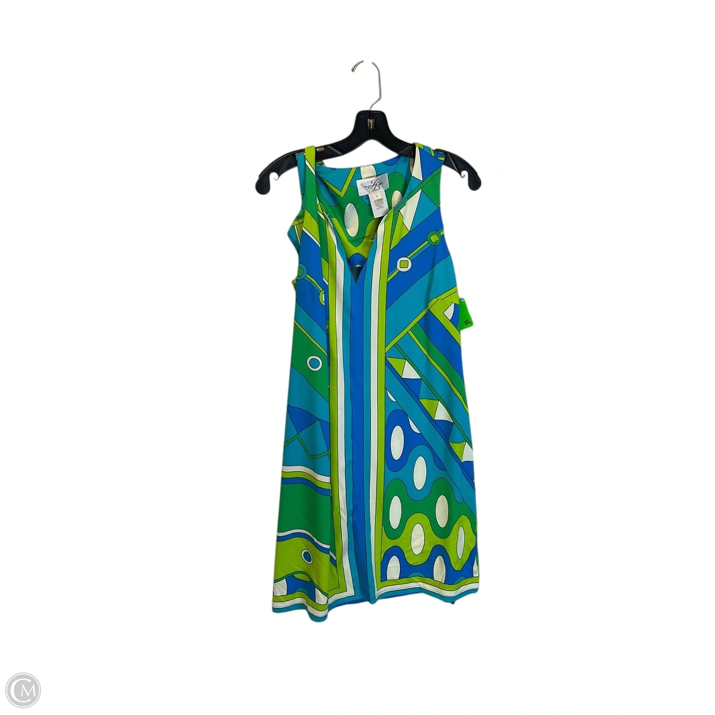 Dress Casual Short By Julie Brown In Blue & Green, Size: L