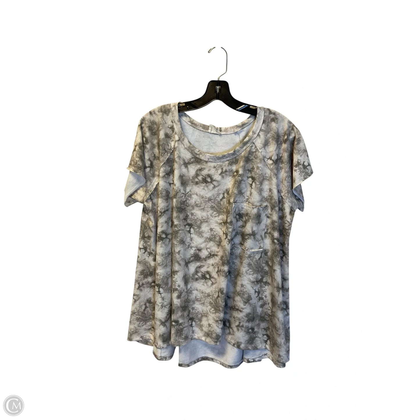Top Short Sleeve By Peach Love Cream California In Grey, Size: L