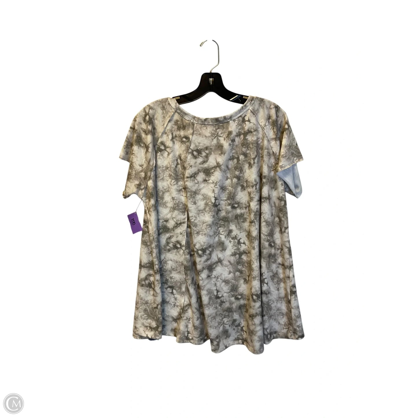 Top Short Sleeve By Peach Love Cream California In Grey, Size: L