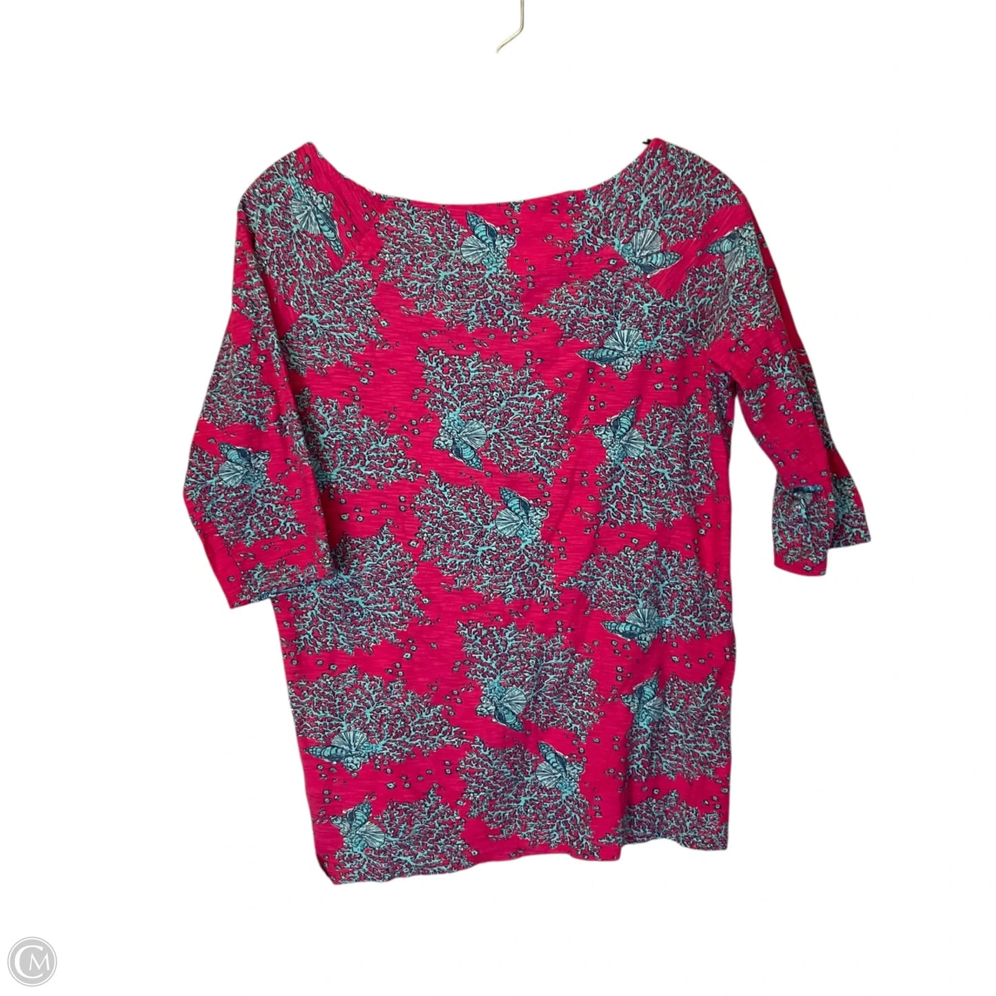 Top 3/4 Sleeve Designer By Lilly Pulitzer In Pink, Size: M