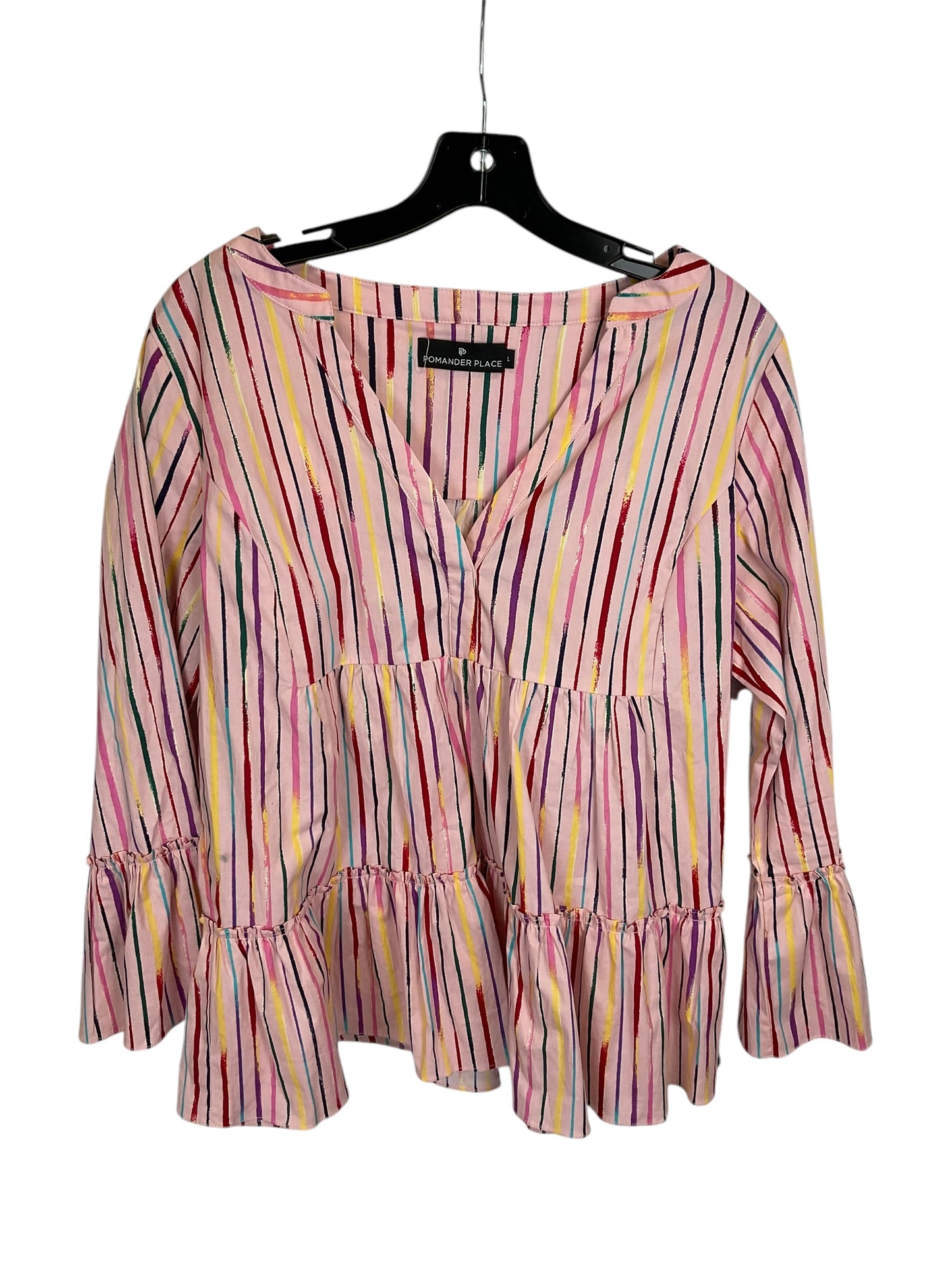 Top Long Sleeve By Cmc In Pink, Size: 22