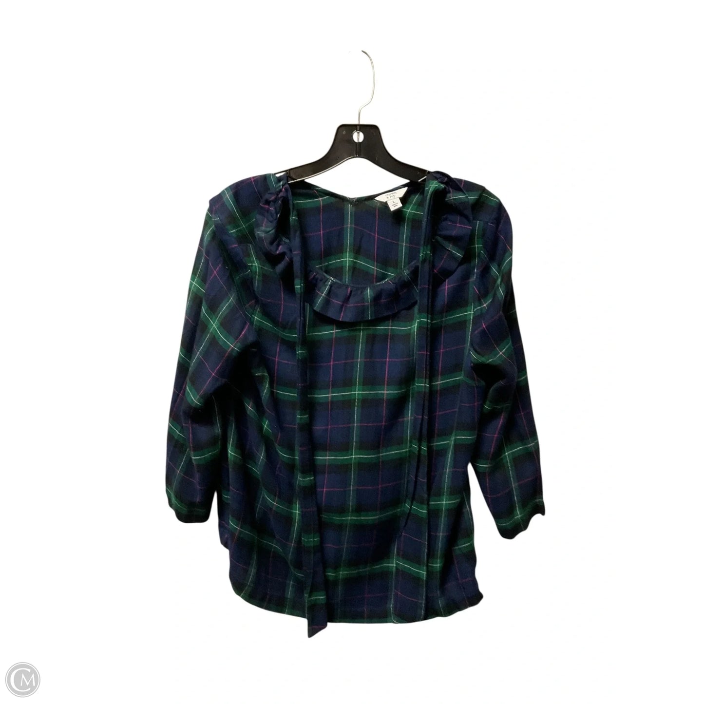 Top Long Sleeve By Crown And Ivy In Blue & Green, Size: L