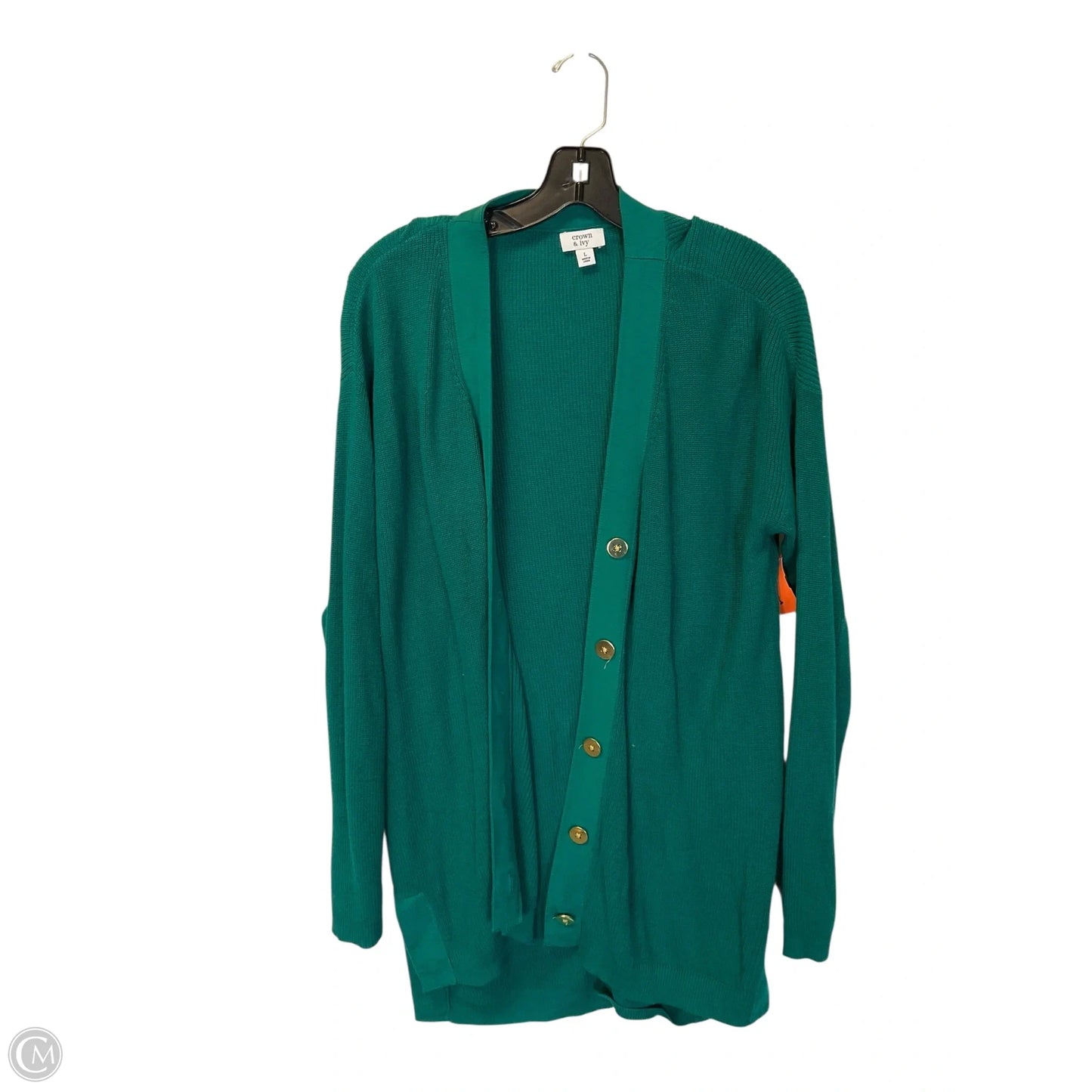 Sweater Cardigan By Crown And Ivy In Teal, Size: L