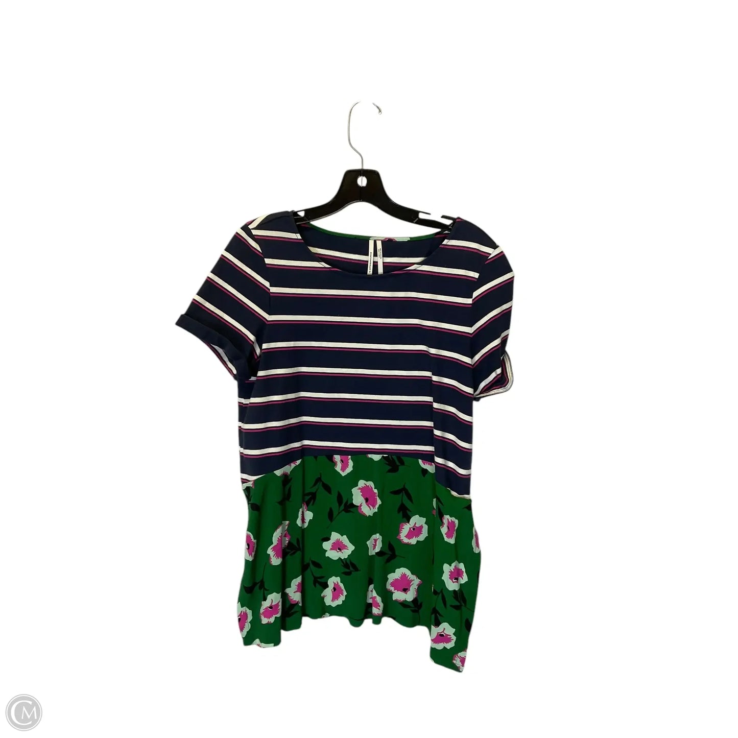 Top Short Sleeve By Anthropologie In Blue & Green, Size: M