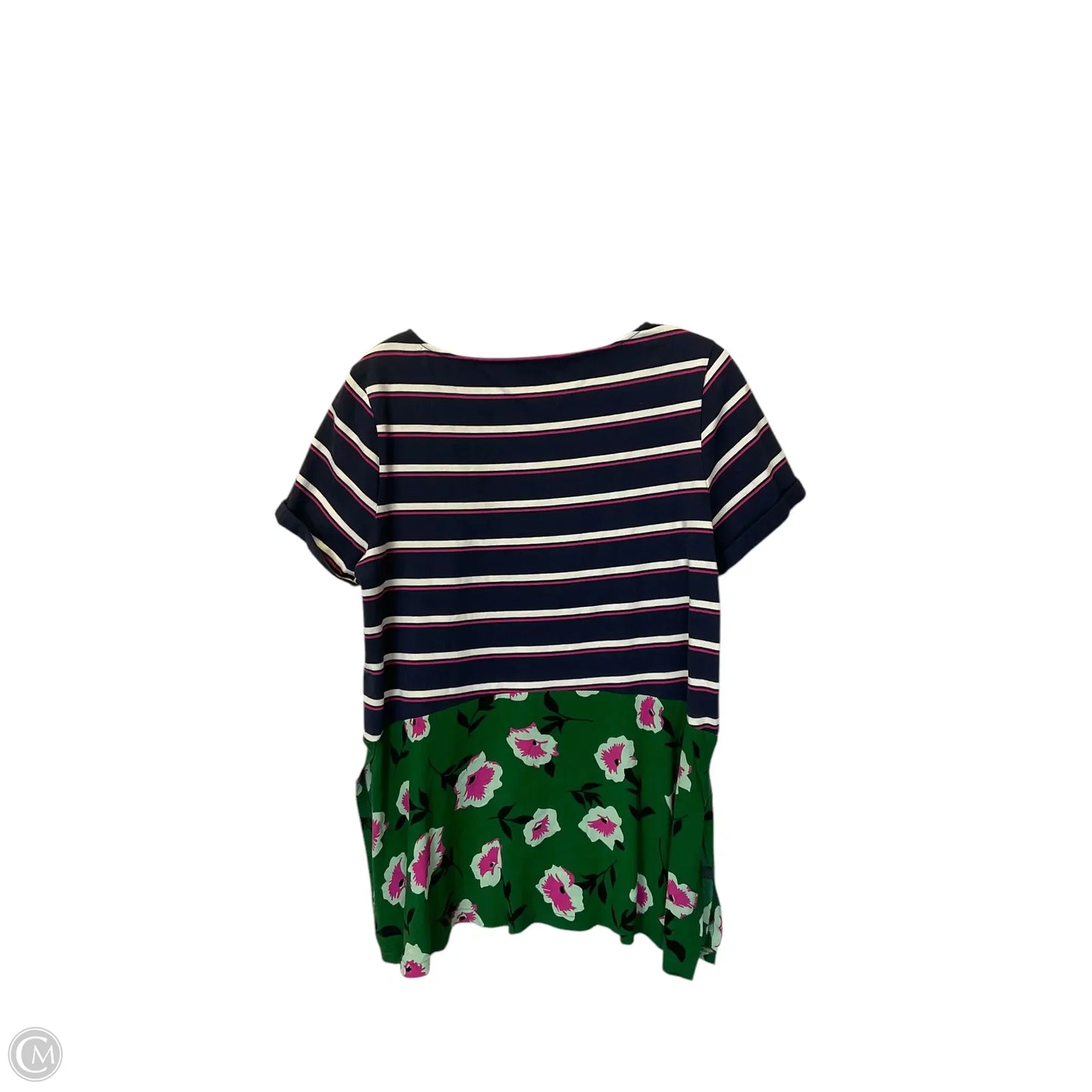 Top Short Sleeve By Anthropologie In Blue & Green, Size: M