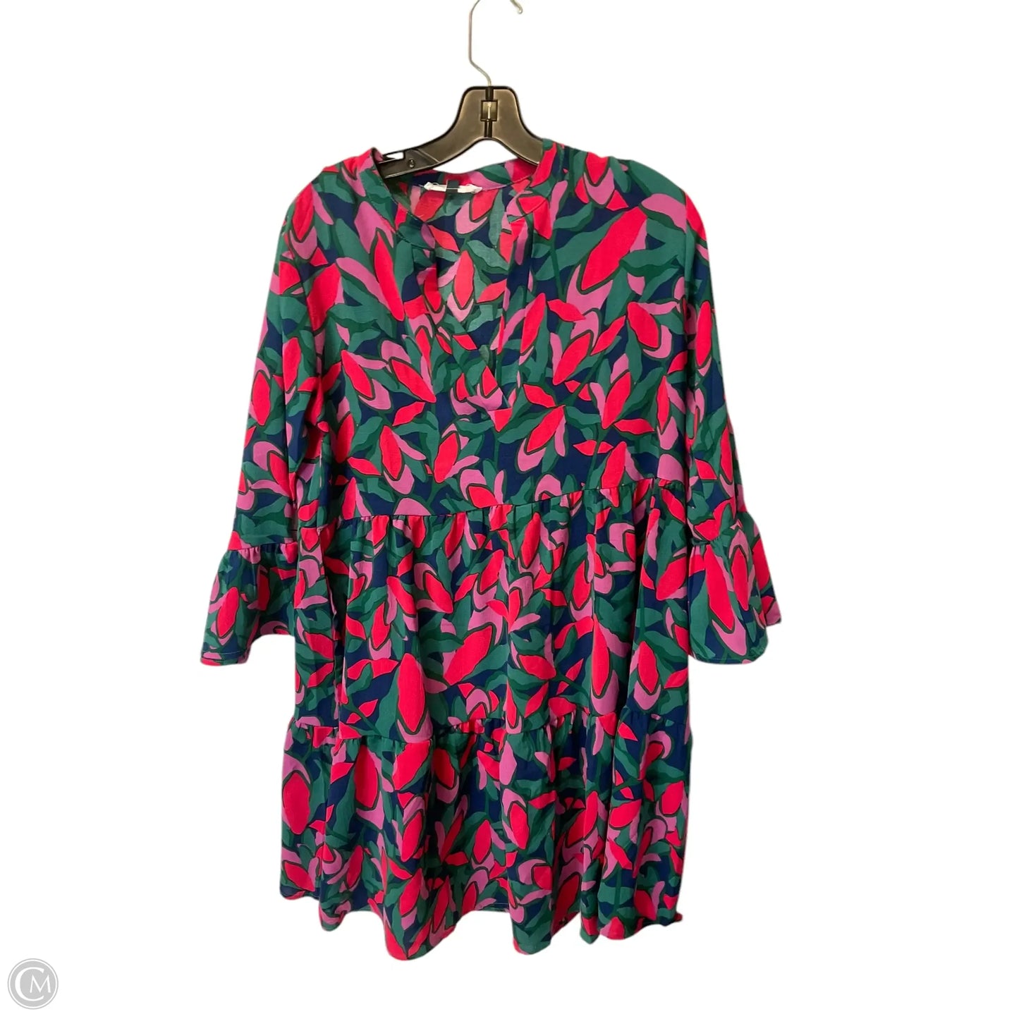 Dress Party Short By Clothes Mentor In Green & Pink, Size: S