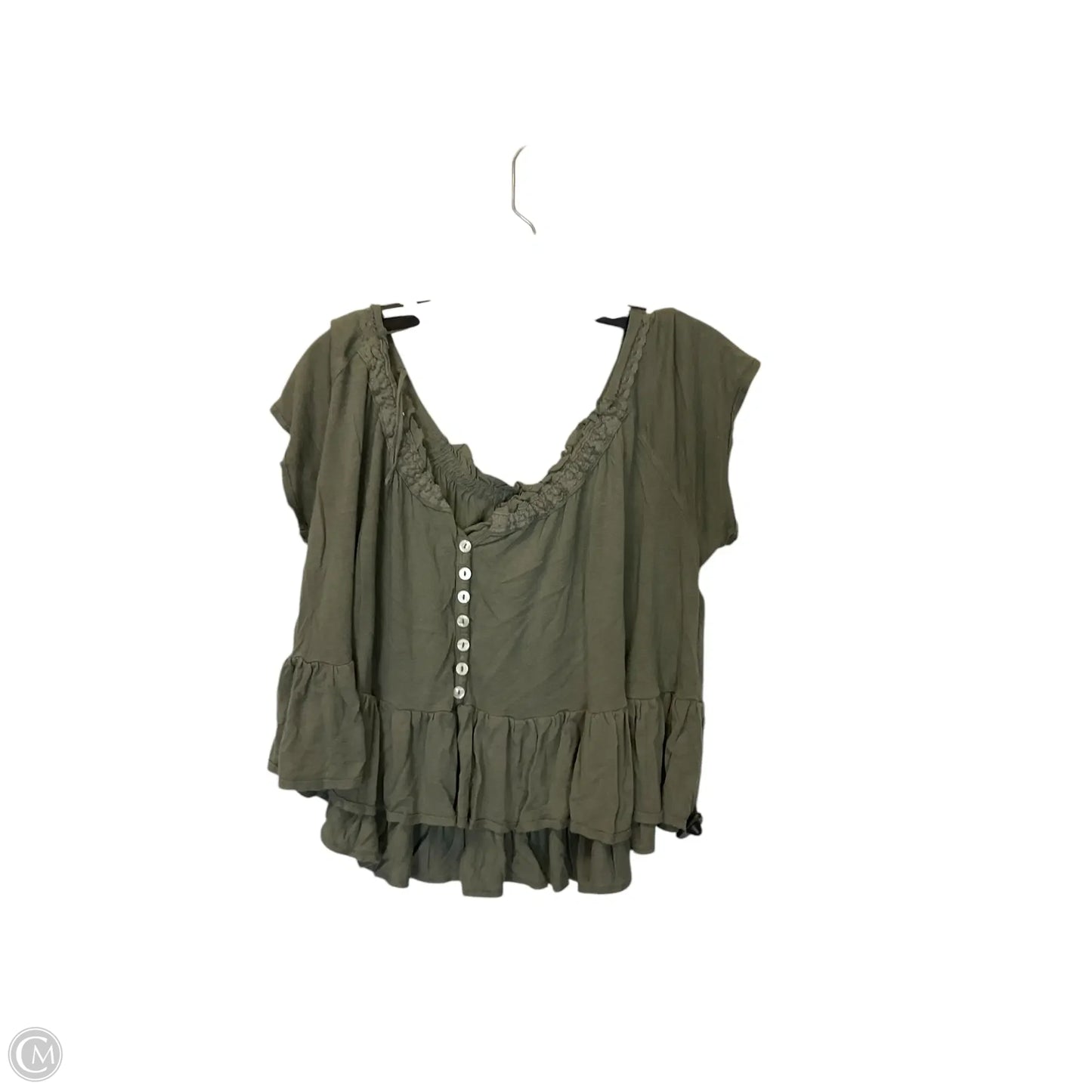 Top Short Sleeve By Free People In Green, Size: S
