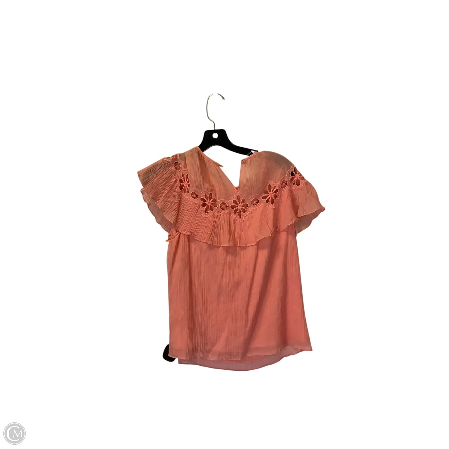 Top Short Sleeve By Rebecca Taylor In Peach, Size: S