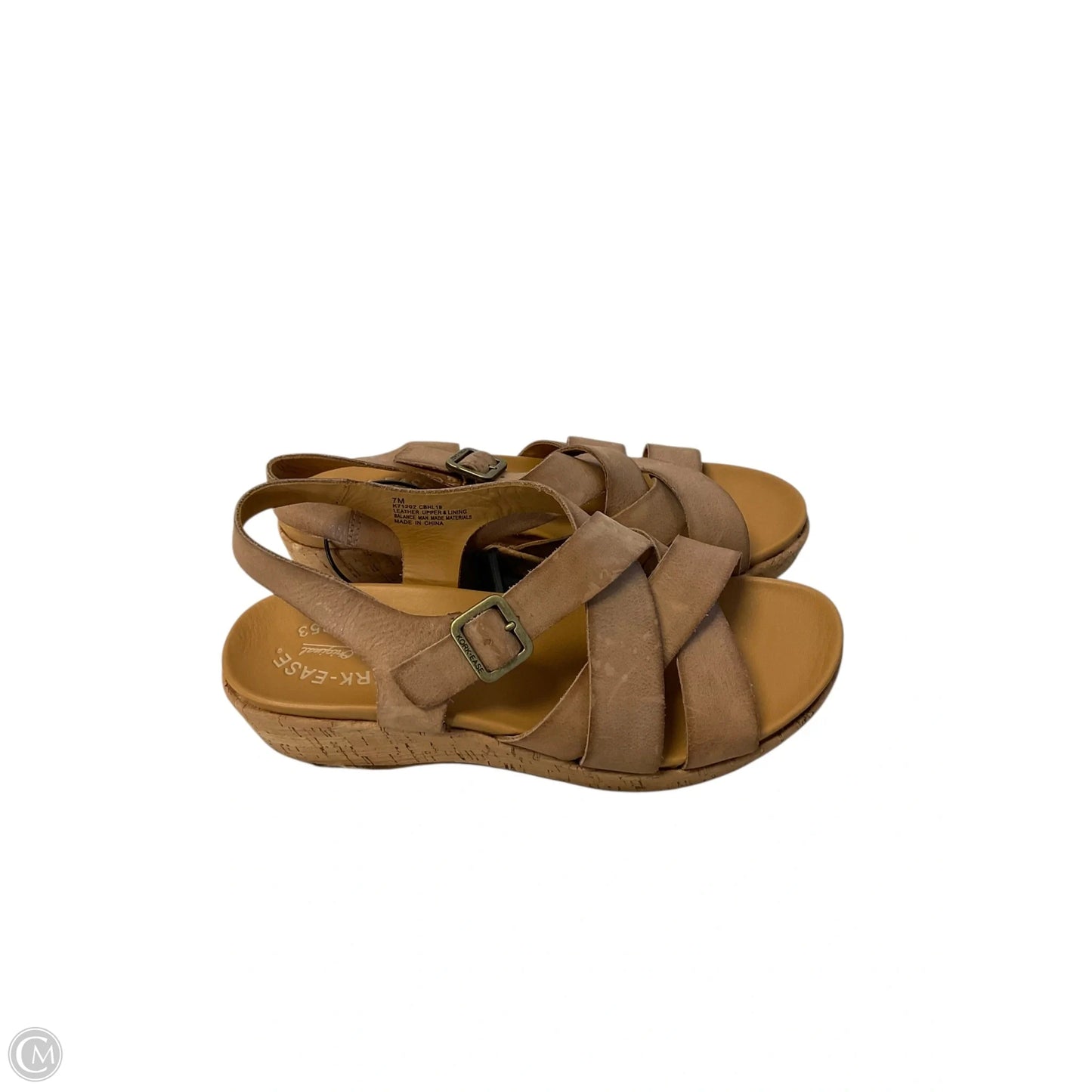 Sandals Heels Wedge By Kork Ease In Tan, Size: 7