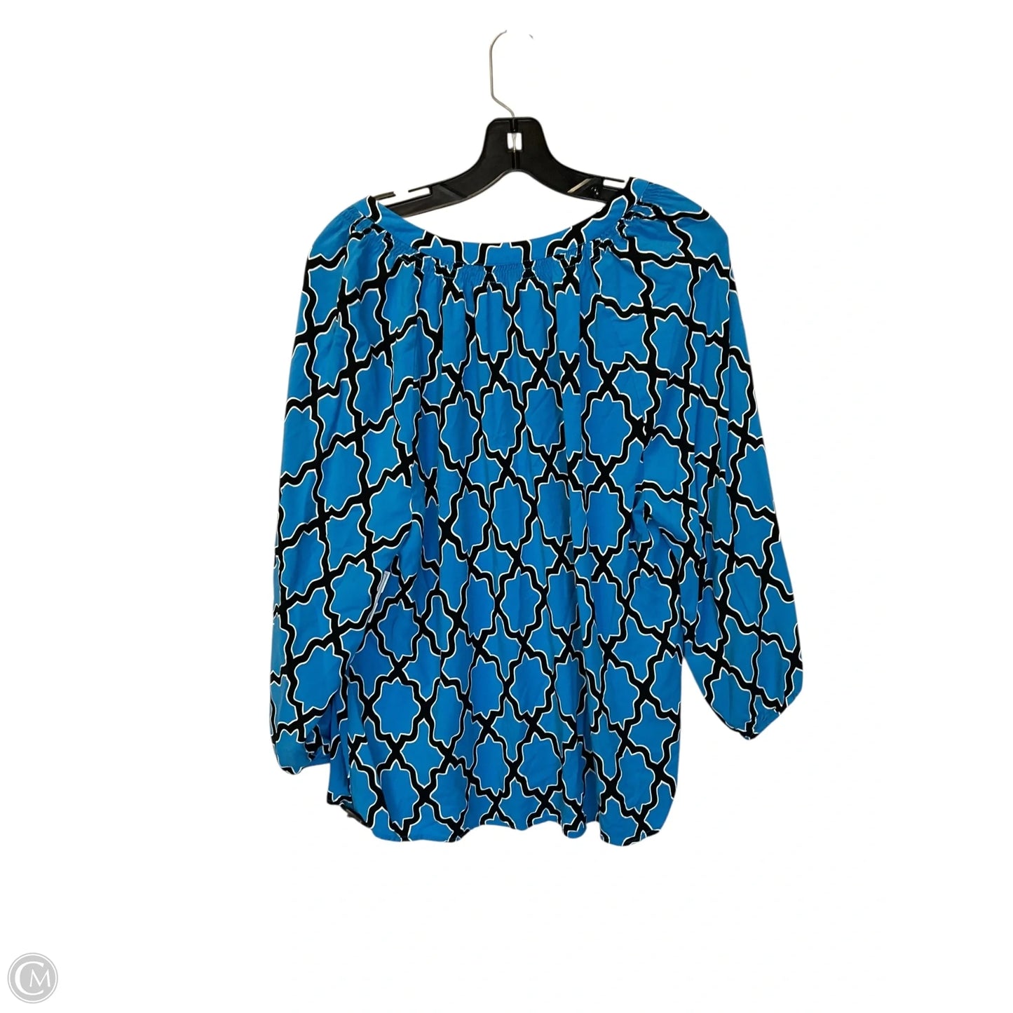 Top Long Sleeve By Crown And Ivy In Black & Blue, Size: 2x