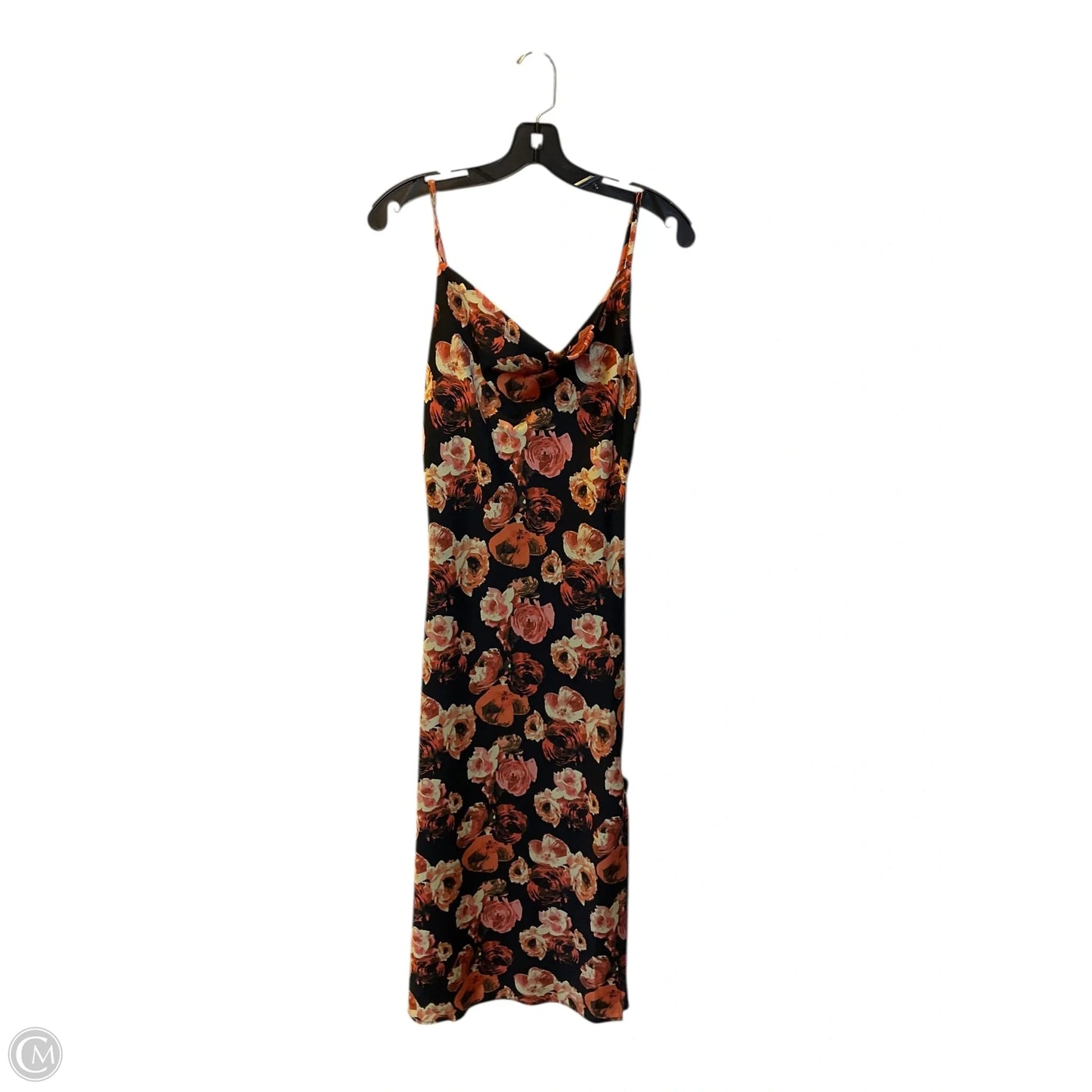 Dress Party Long By Clothes Mentor In Black & Orange, Size: M