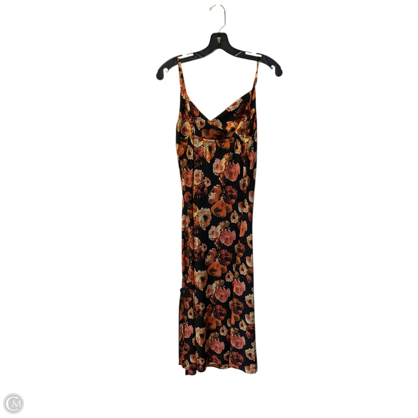 Dress Party Long By Clothes Mentor In Black & Orange, Size: M
