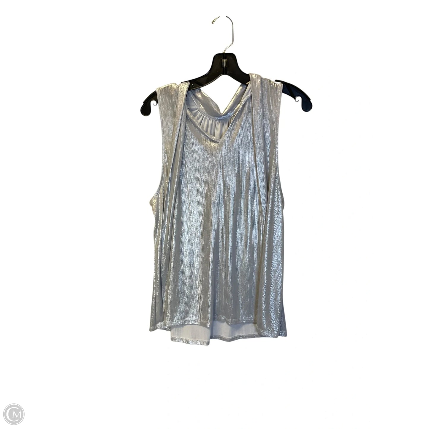 Top Sleeveless By Andree By Unit In Silver, Size: M