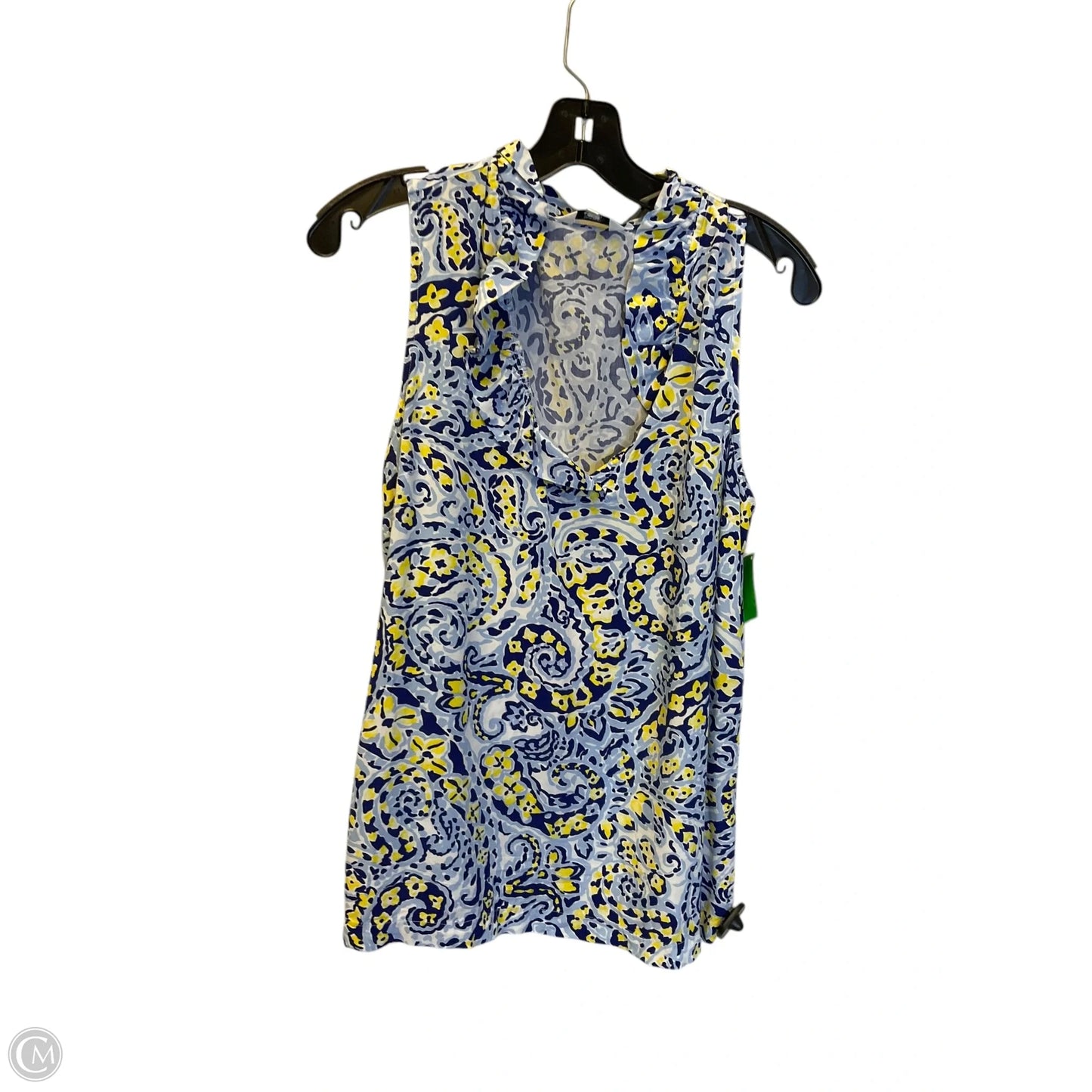 Top Sleeveless By Crown And Ivy In Blue & Yellow, Size: M