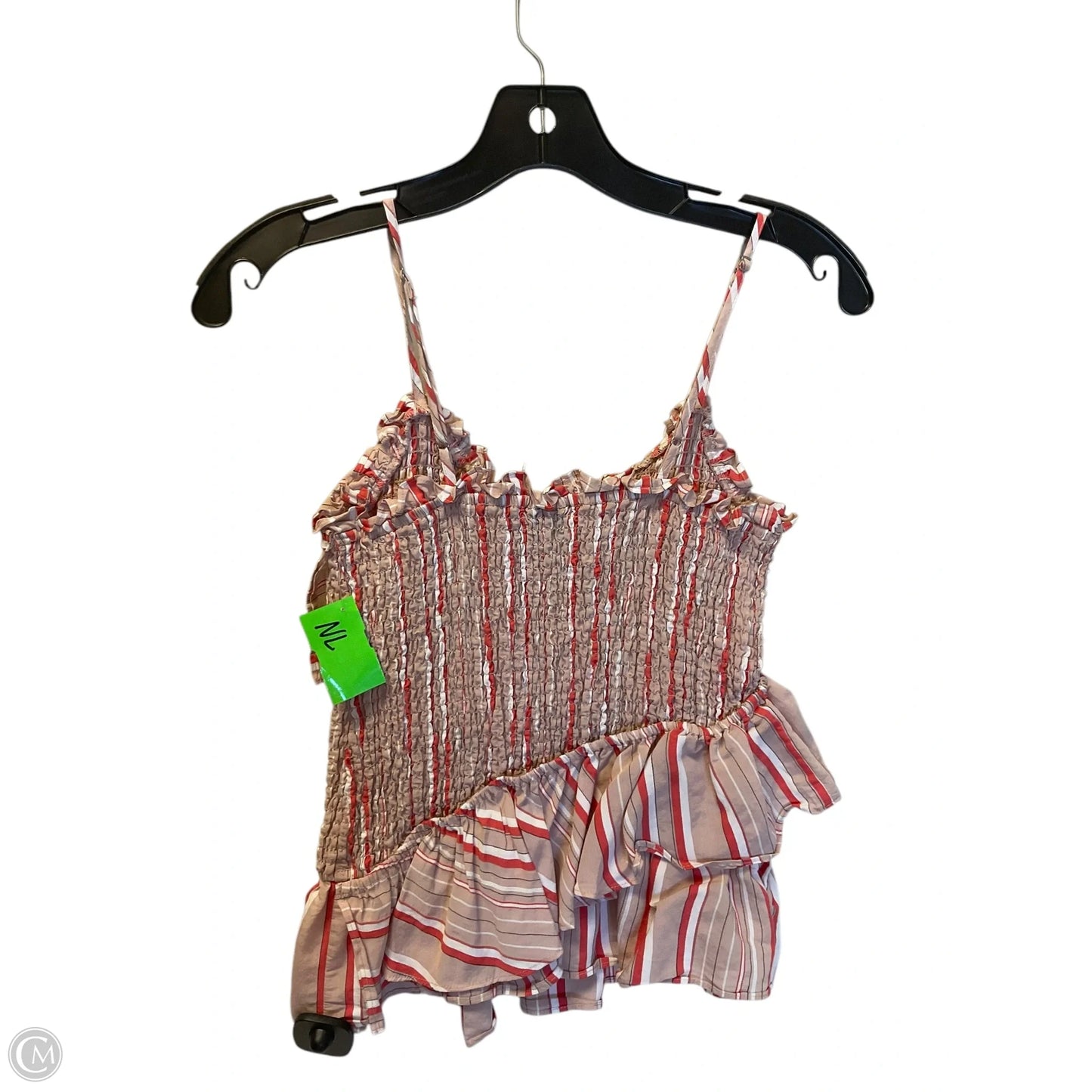 Top Sleeveless By Kaari Blue In Striped Pattern, Size: S