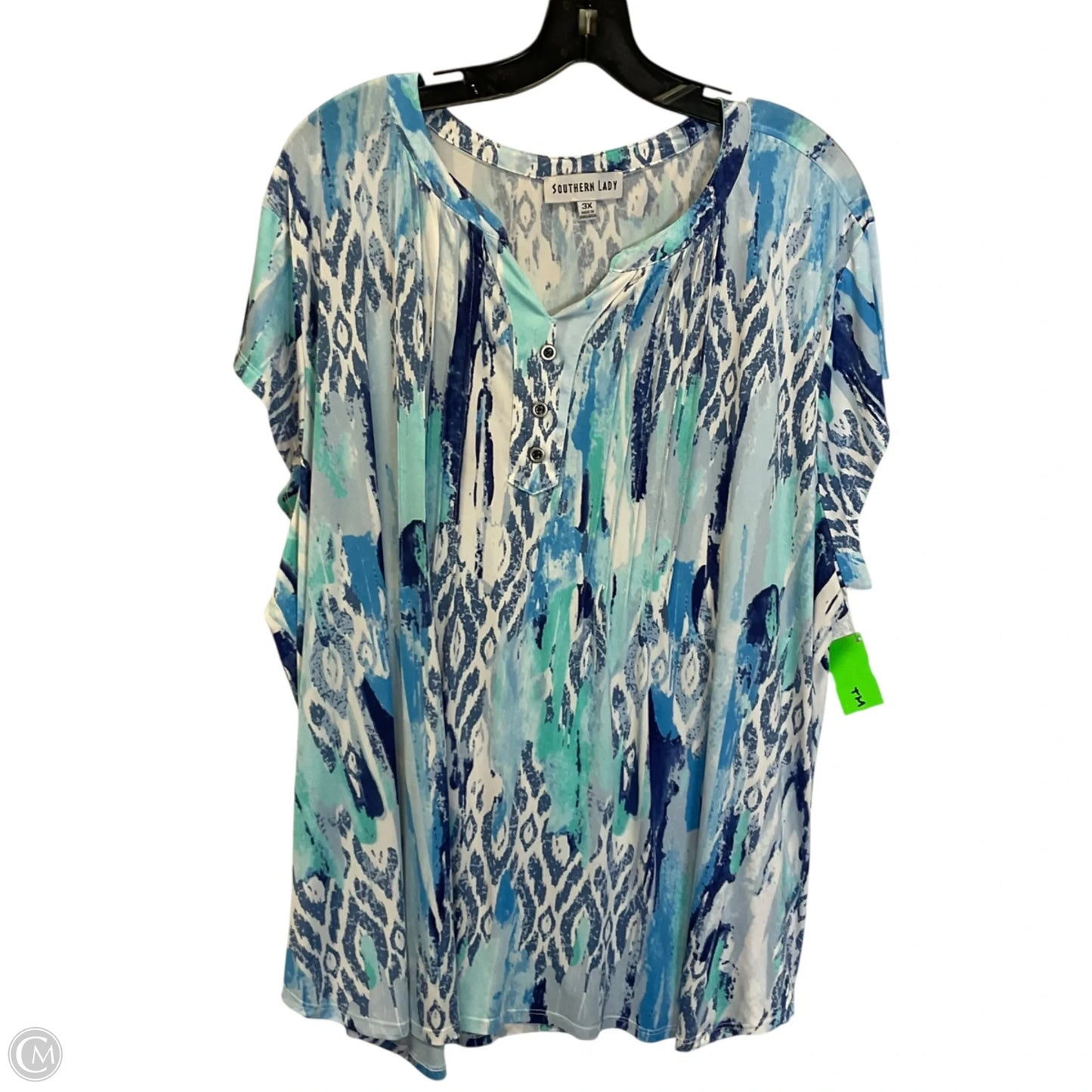 Top Short Sleeve By Clothes Mentor In Blue, Size: 3x