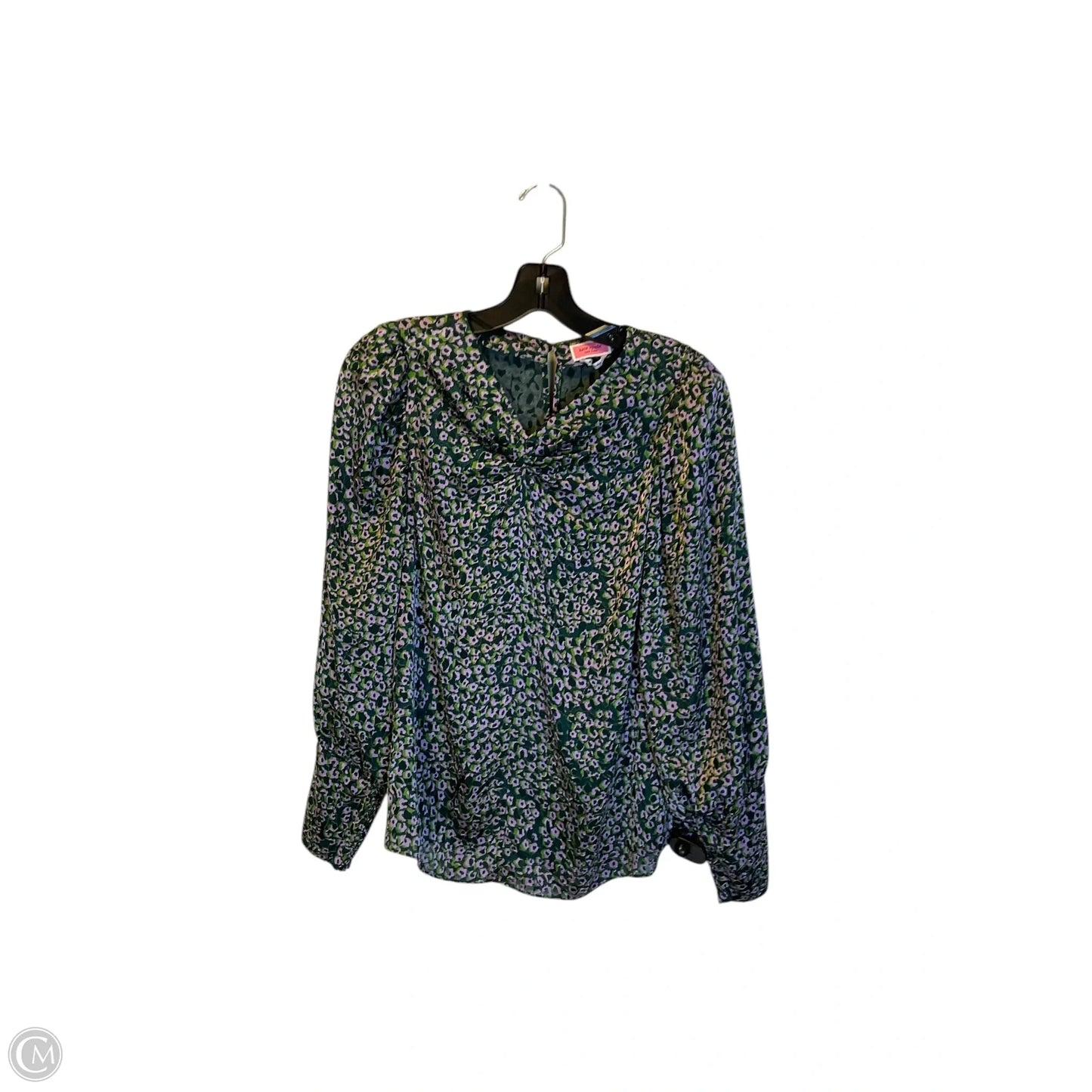 Top Long Sleeve Designer By Kate Spade In Green & Pink, Size: M
