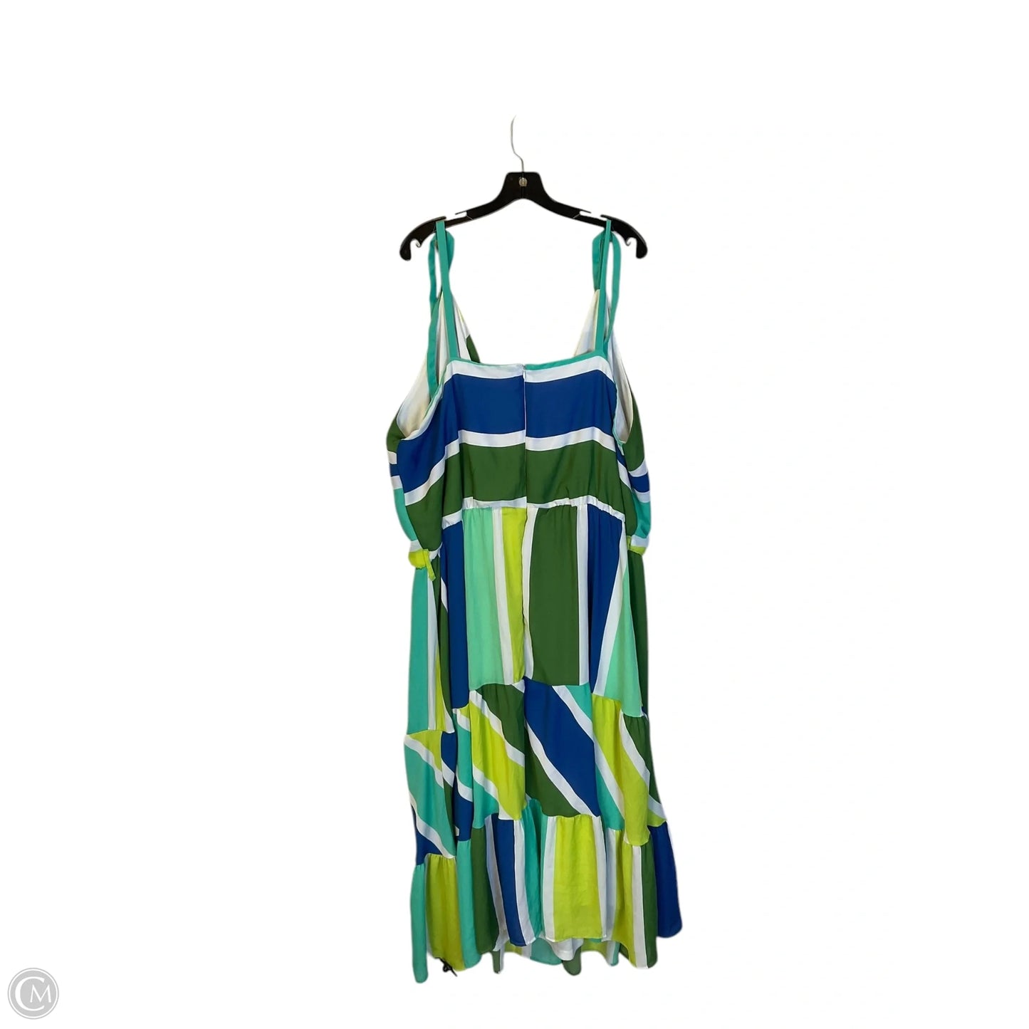Dress Casual Midi By Ashley Stewart In Blue & Green, Size: 3x