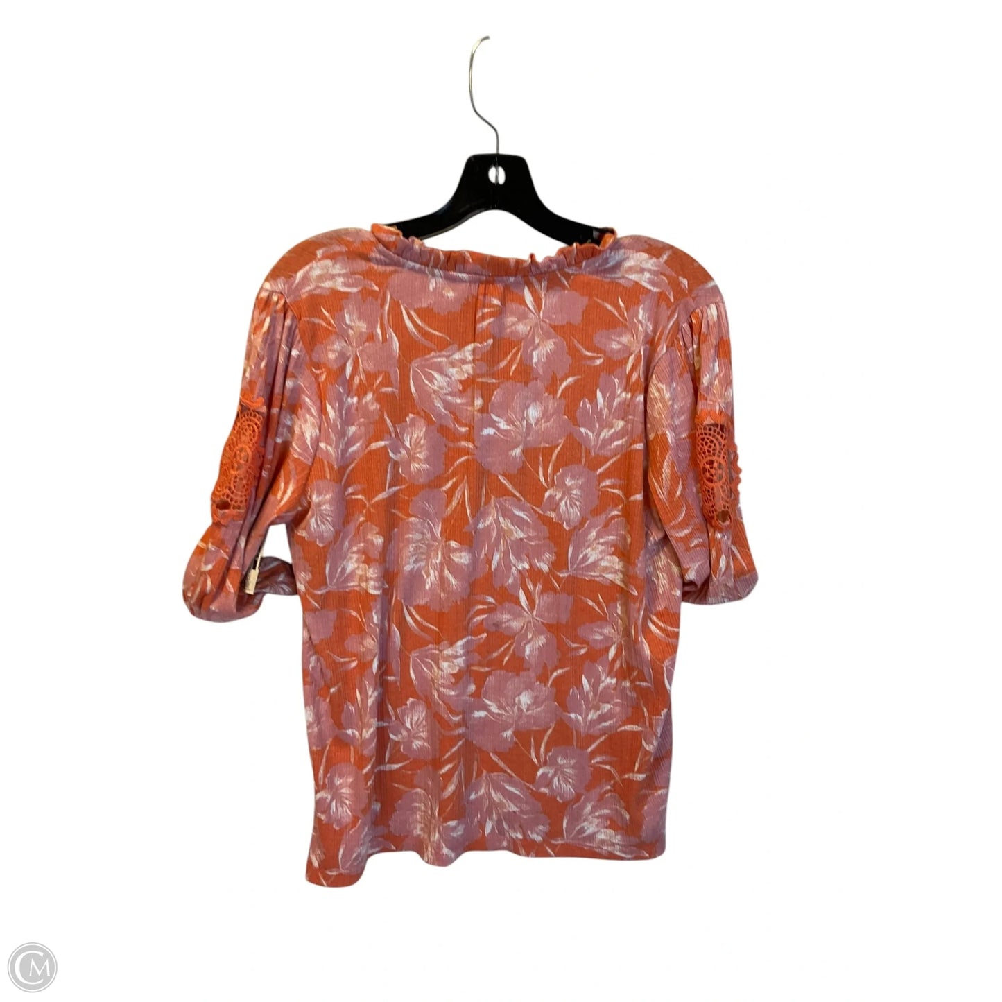 Top Short Sleeve By Clothes Mentor In Orange & Pink, Size: L