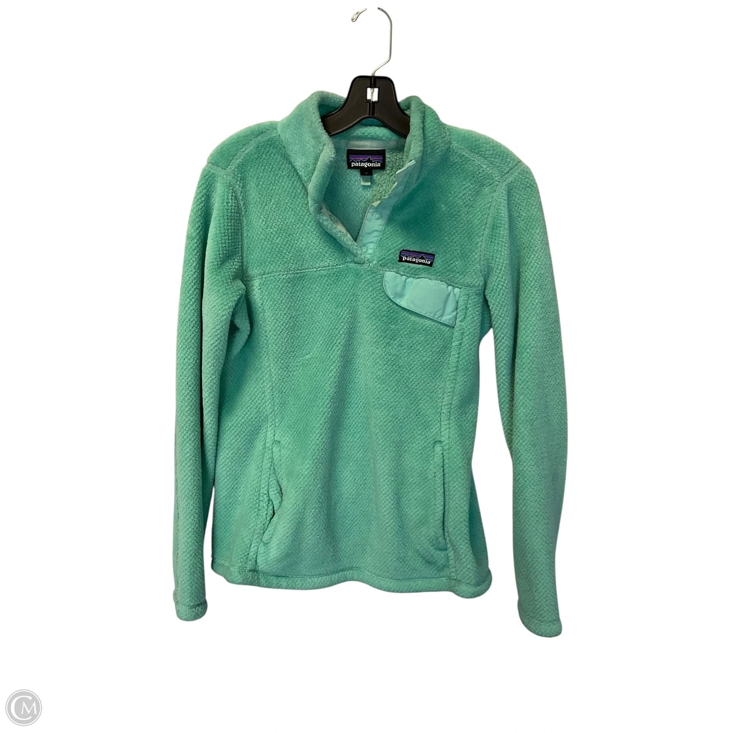 Jacket Fleece By Patagonia In Aqua, Size: M
