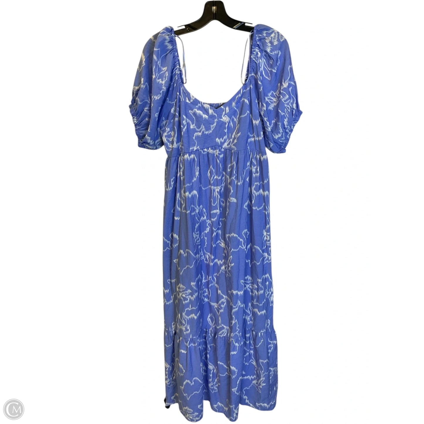 Dress Casual Maxi By Nine West Apparel In Blue & White, Size: L