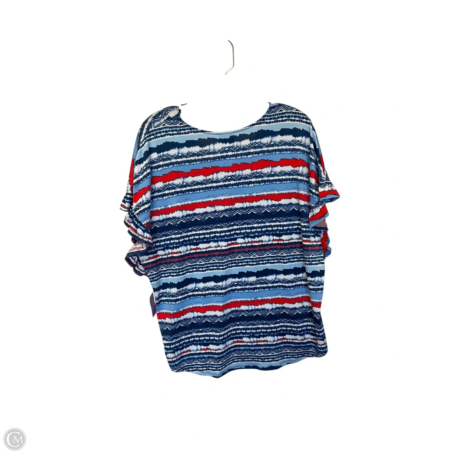 Top Short Sleeve By Ruby Rd In Blue & Red & White, Size: L