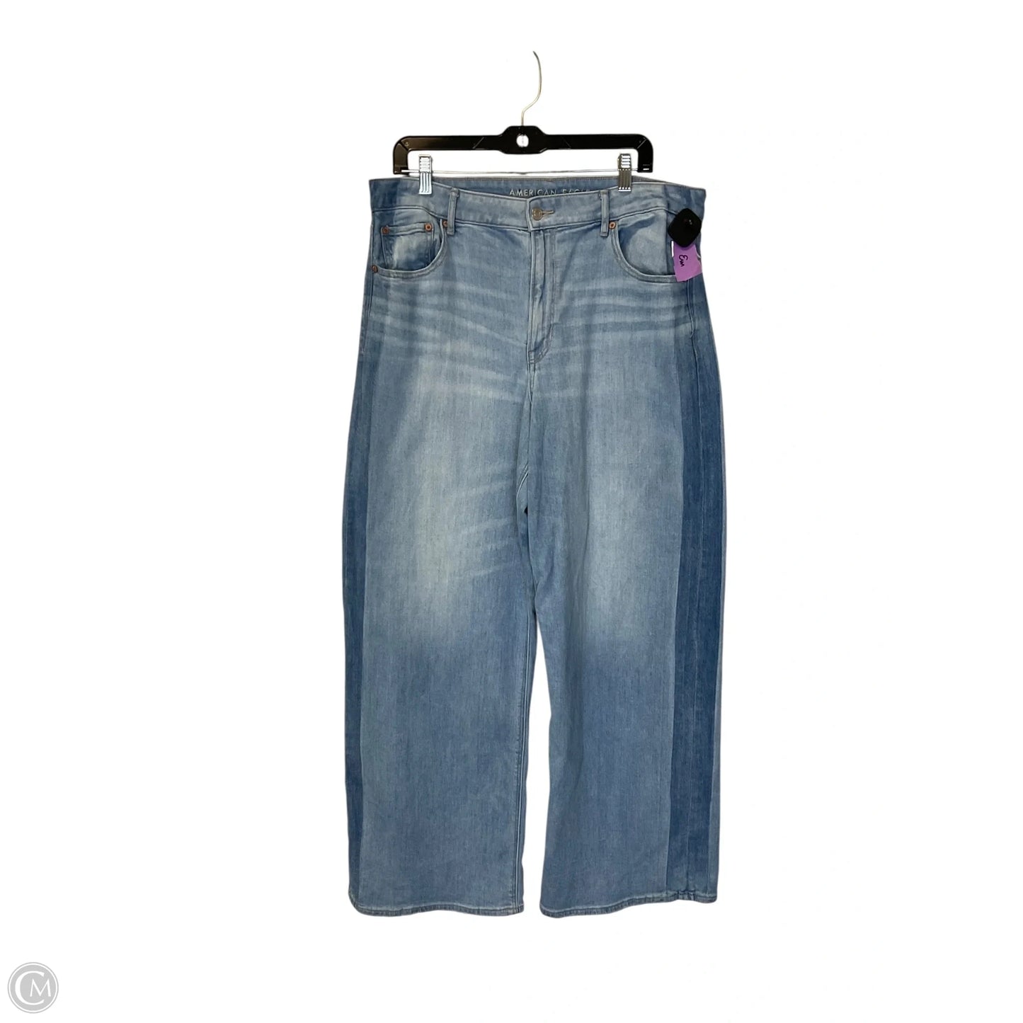Jeans Wide Leg By American Eagle In Blue Denim, Size: 14