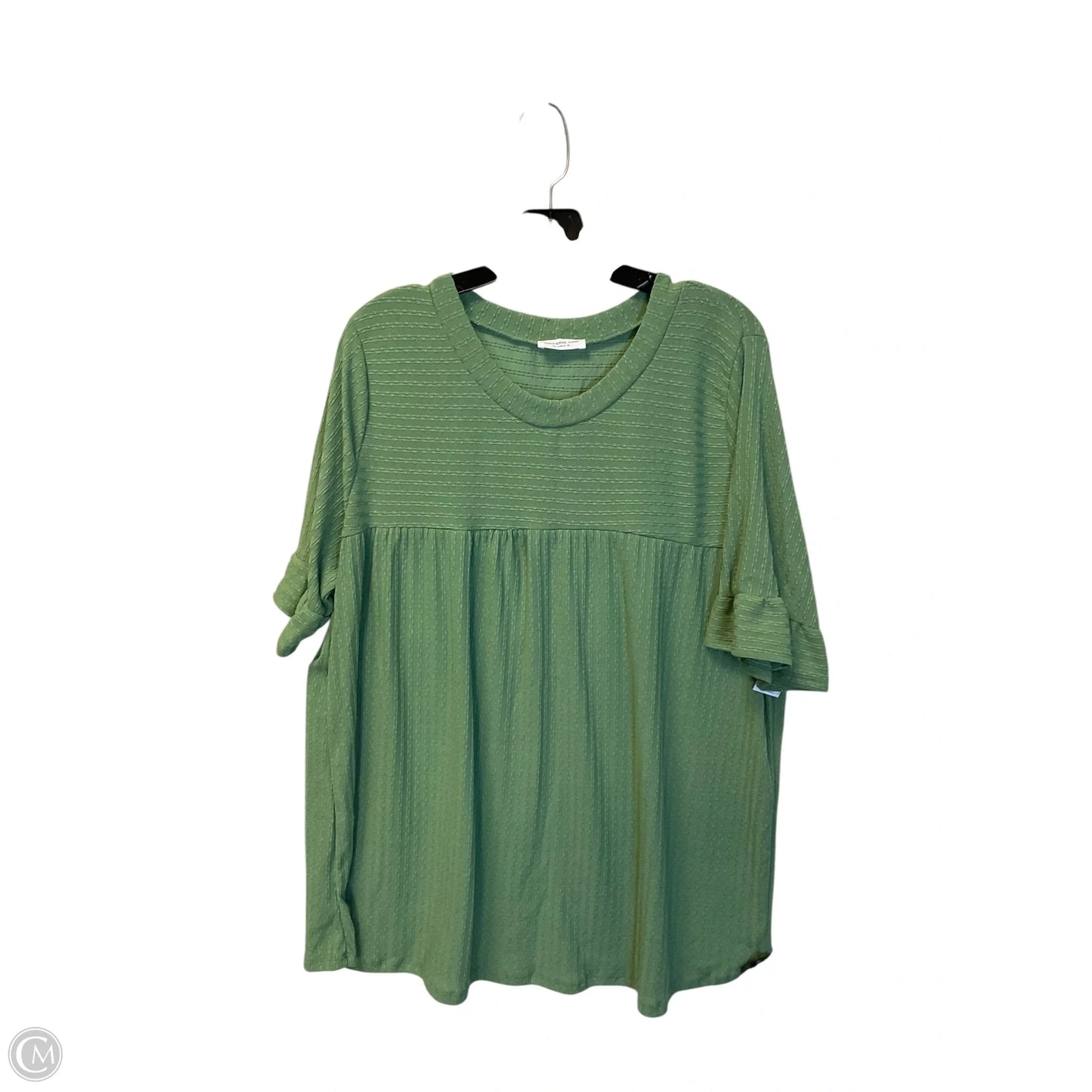 Top Short Sleeve By Chicsoul In Green, Size: 3x
