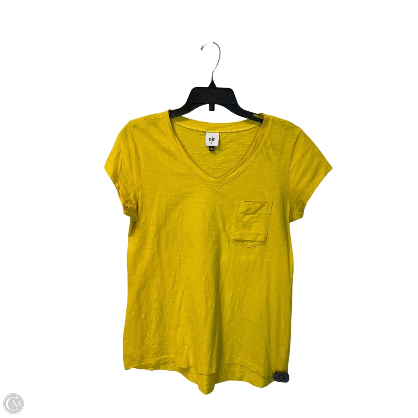 Top Short Sleeve Basic By Cabi In Yellow, Size: M