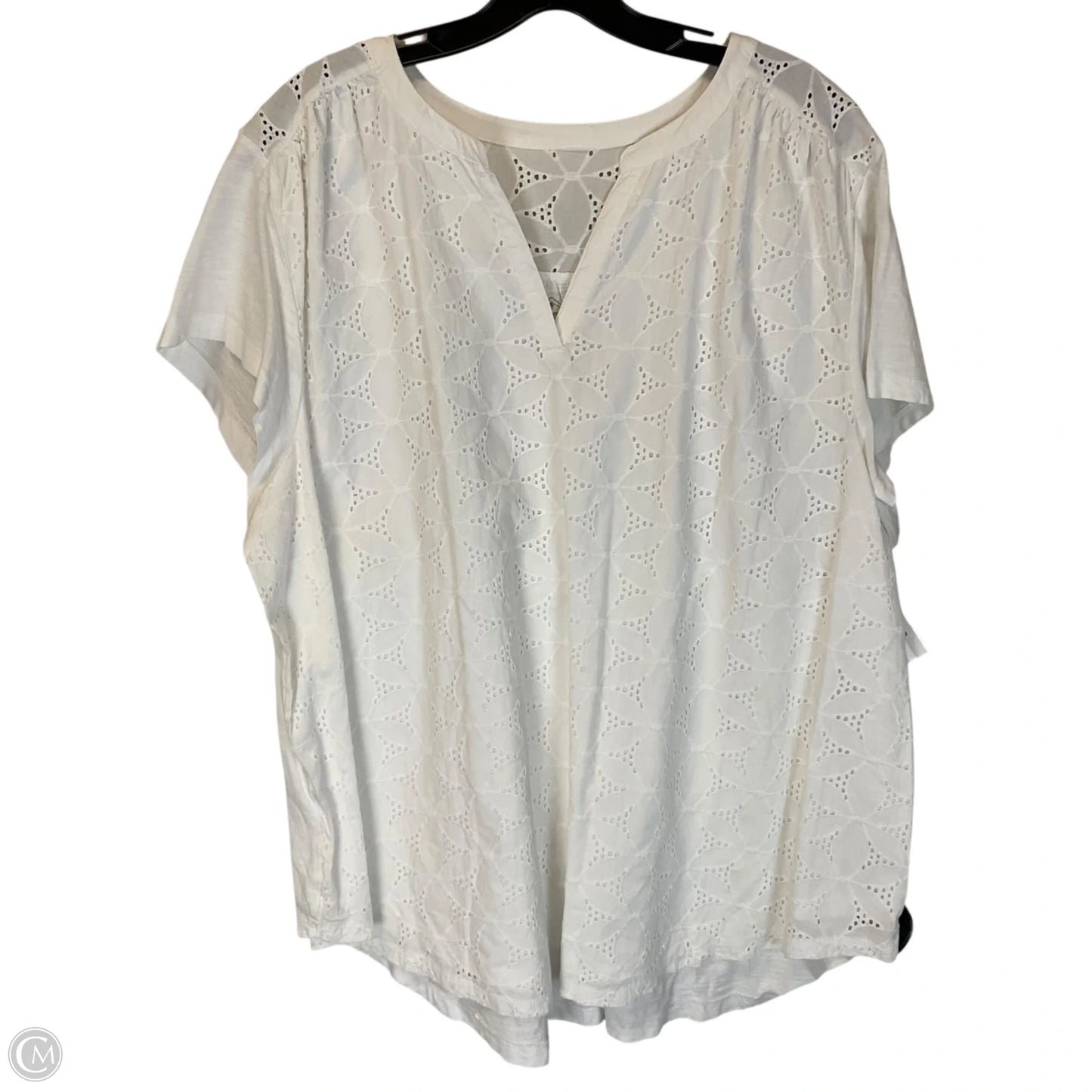 Top Short Sleeve By St Johns Bay In White, Size: 2x
