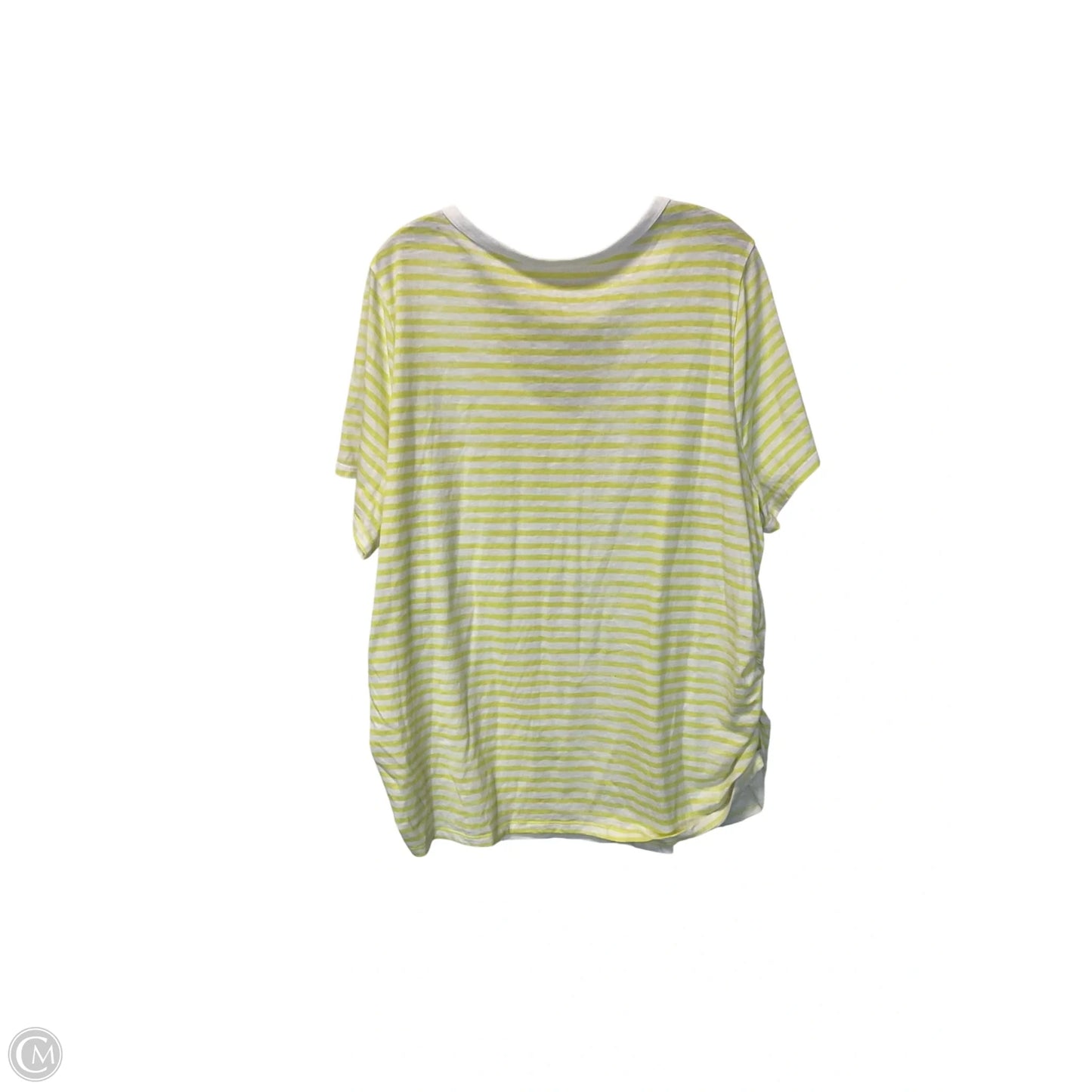 Top Short Sleeve Basic By Lane Bryant In White & Yellow, Size: 2x