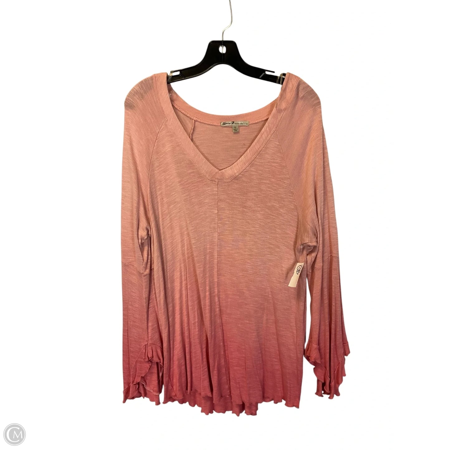 Top Long Sleeve By Seven 7 In Pink, Size: Xl