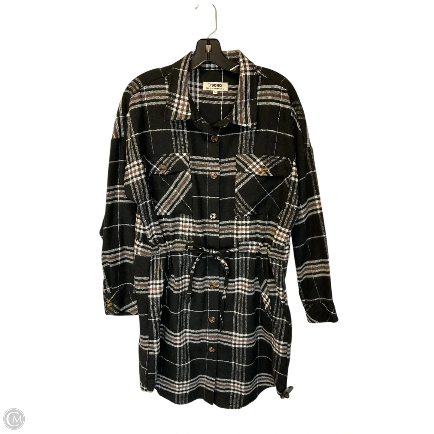 Dress Casual Midi By Ci Sono In Plaid Pattern, Size: M