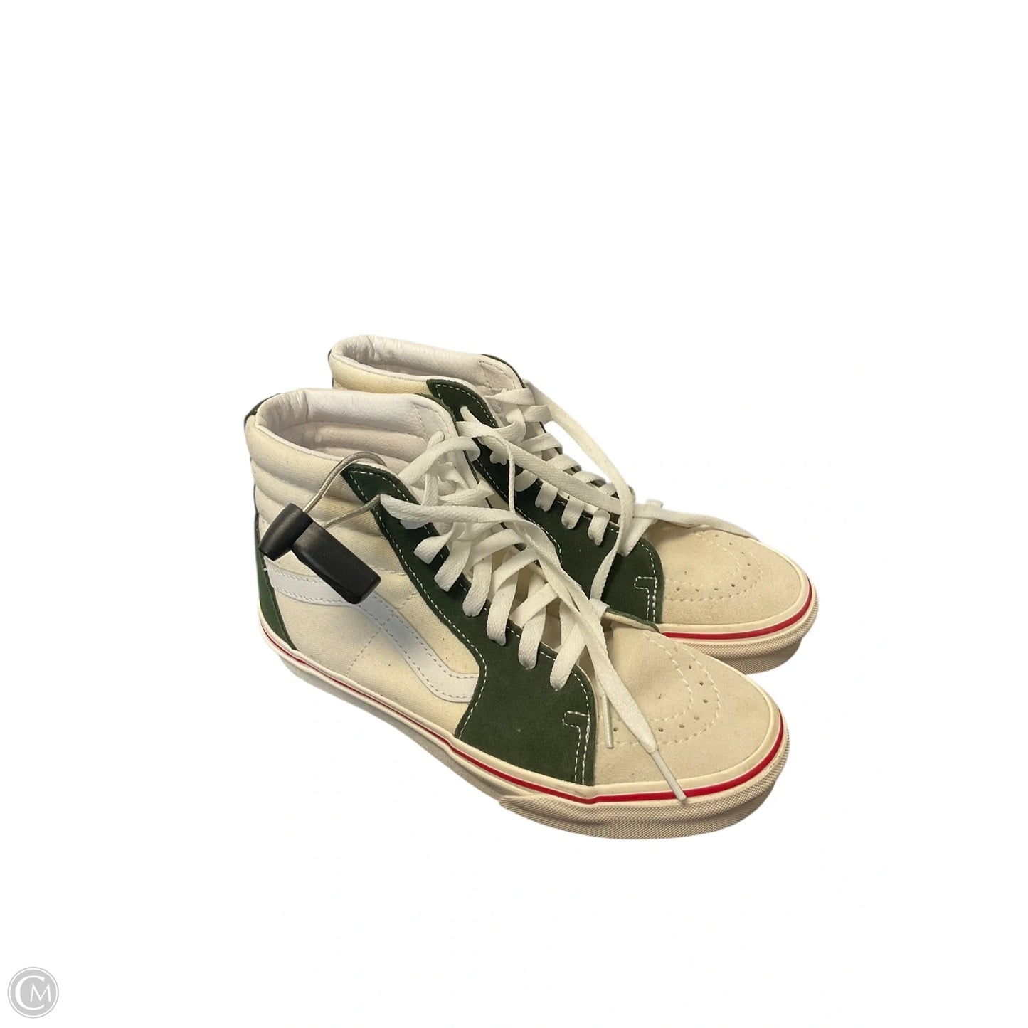 Shoes Sneakers By Vans In Green & White, Size: 7
