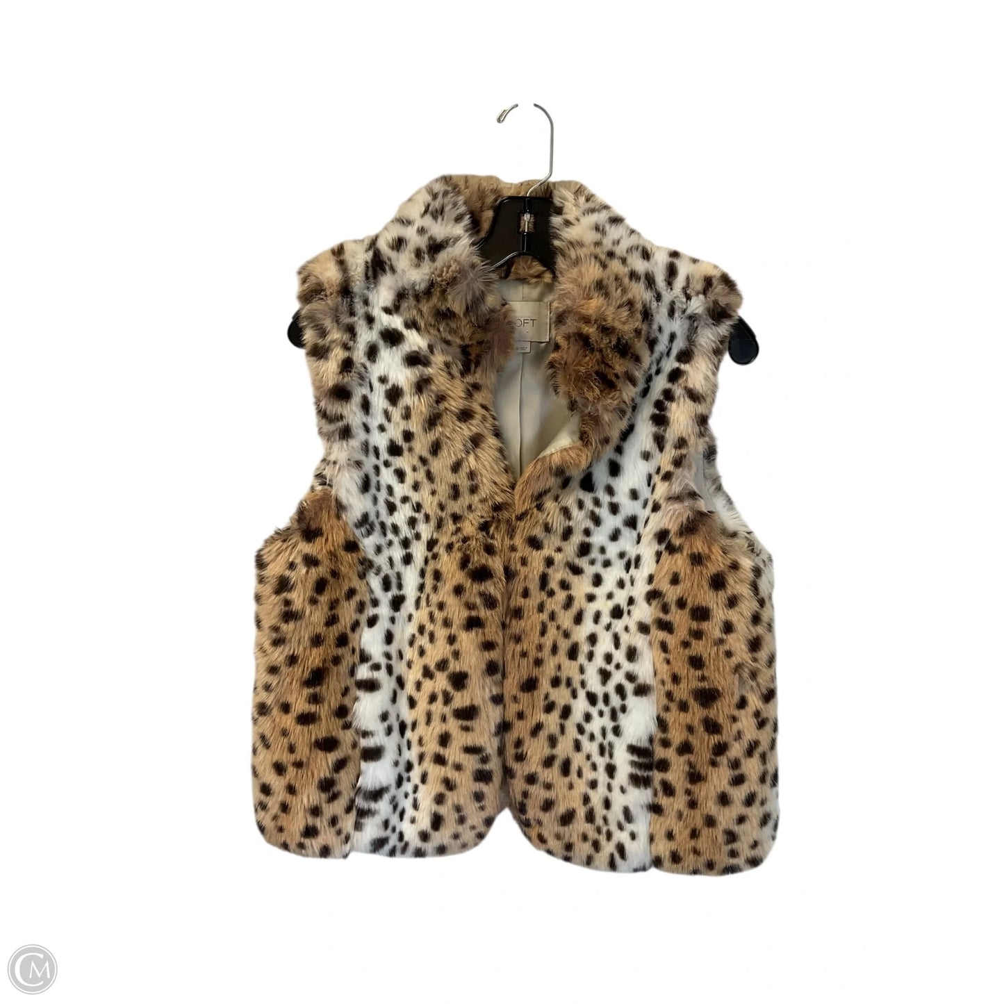 Vest Faux Fur & Sherpa By Loft In Animal Print, Size: M