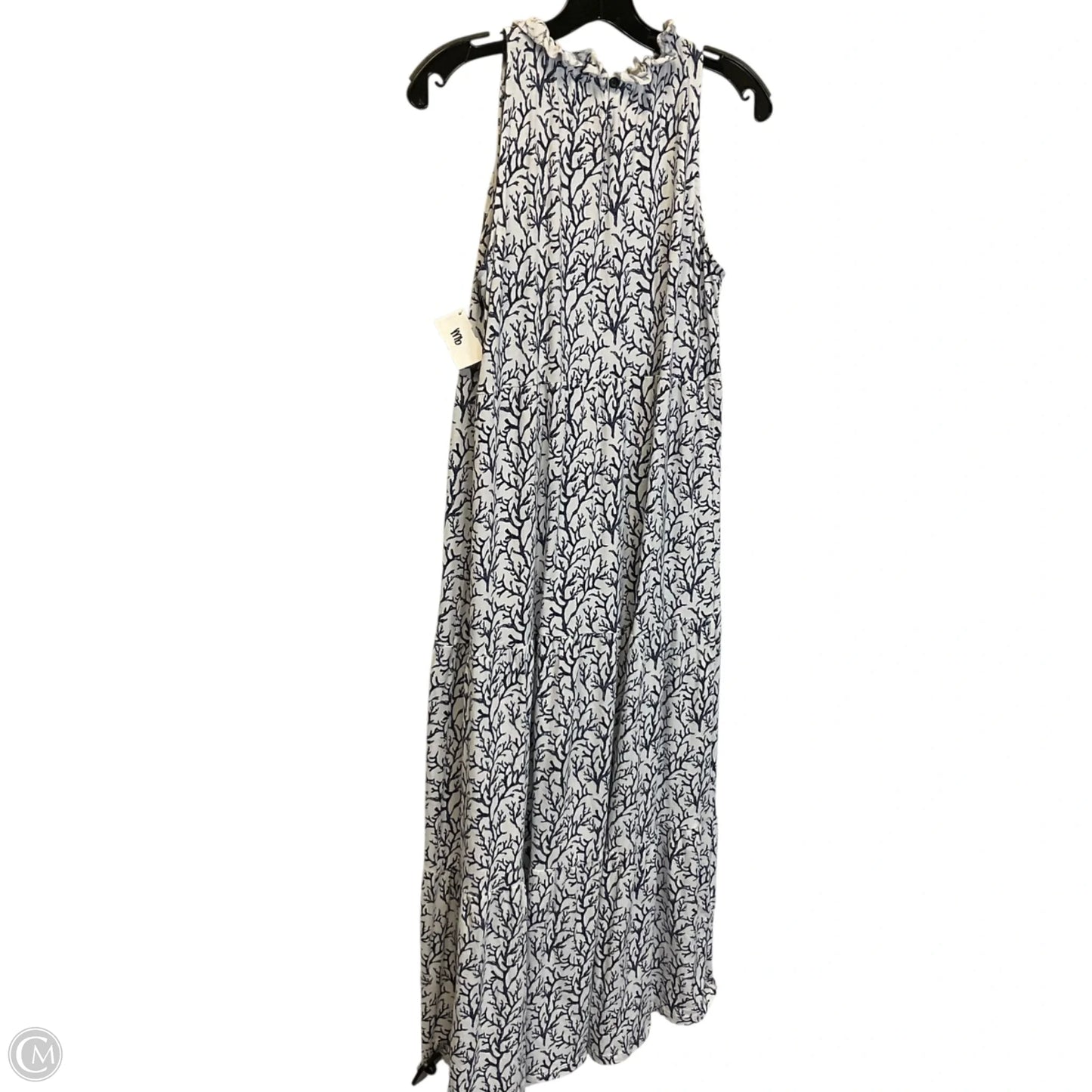 Dress Casual Maxi By Cmc In Blue & White, Size: S