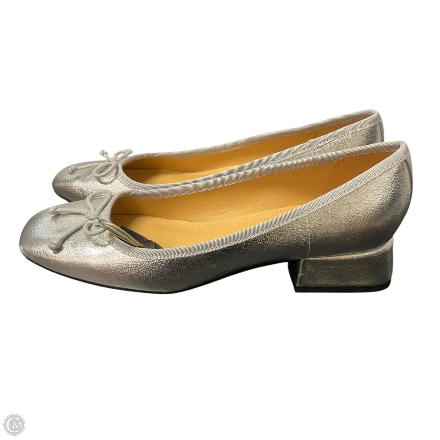 Shoes Flats By Nine West In Silver, Size: 8.5