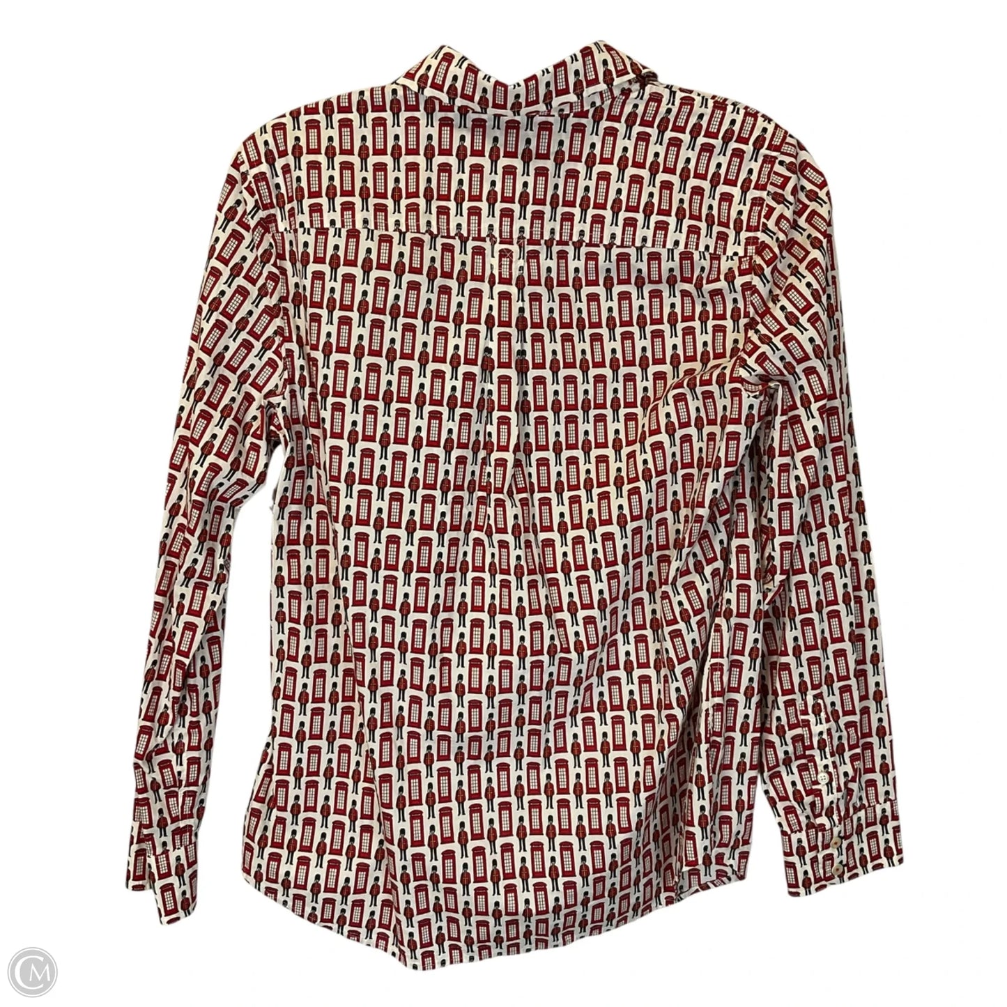 Top Long Sleeve Basic By Talbots In Red & White, Size: S
