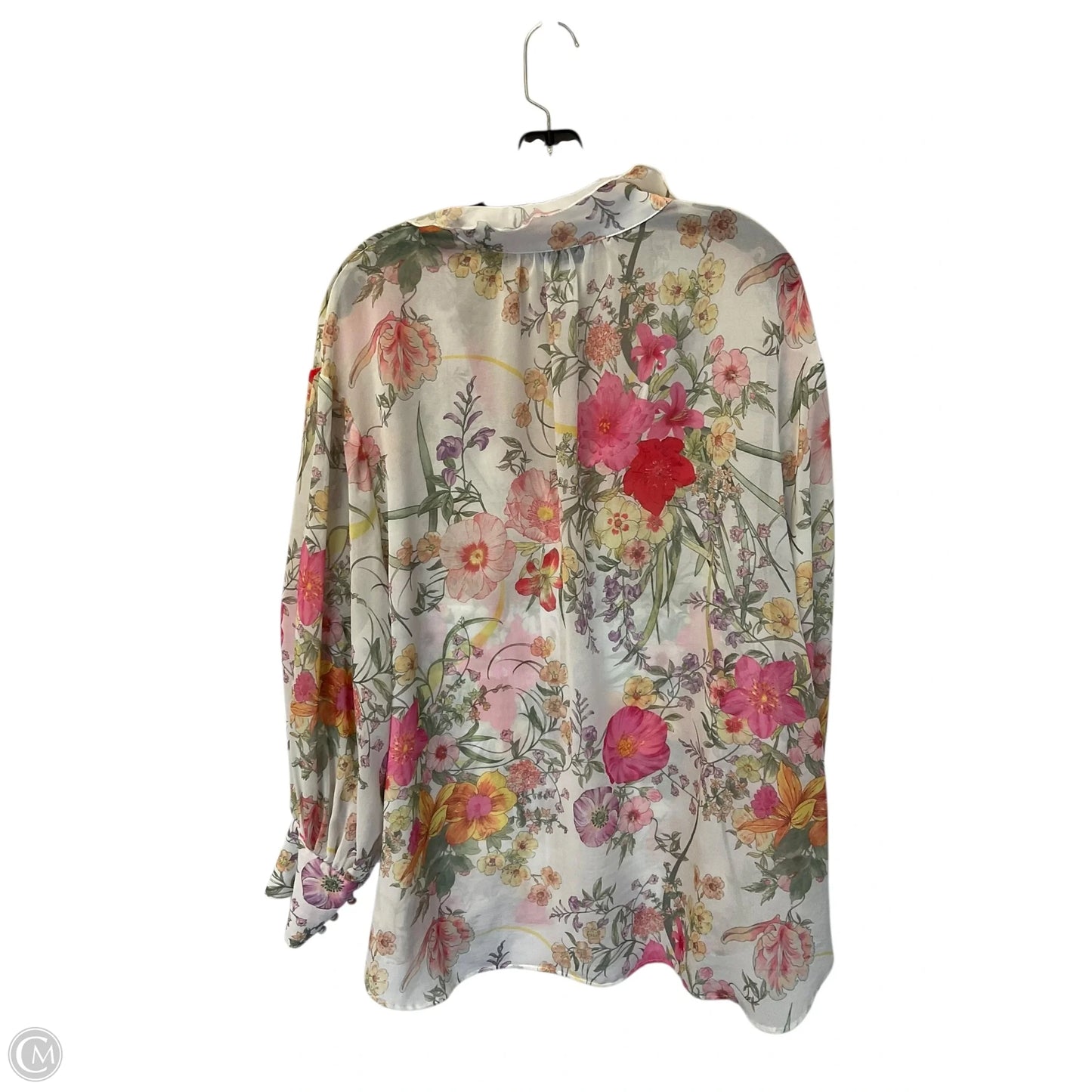 Top Long Sleeve By Gibson And Latimer In Floral Print, Size: Xxl