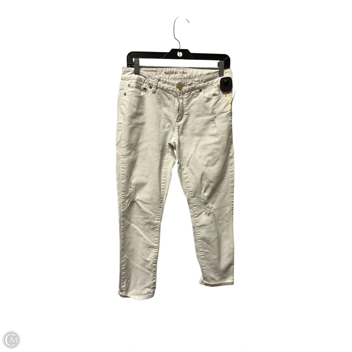 Jeans Skinny By Michael By Michael Kors In White Denim, Size: 4