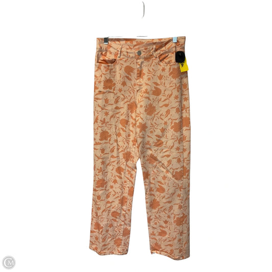 Jeans Straight By Baevely In Orange Denim, Size: M