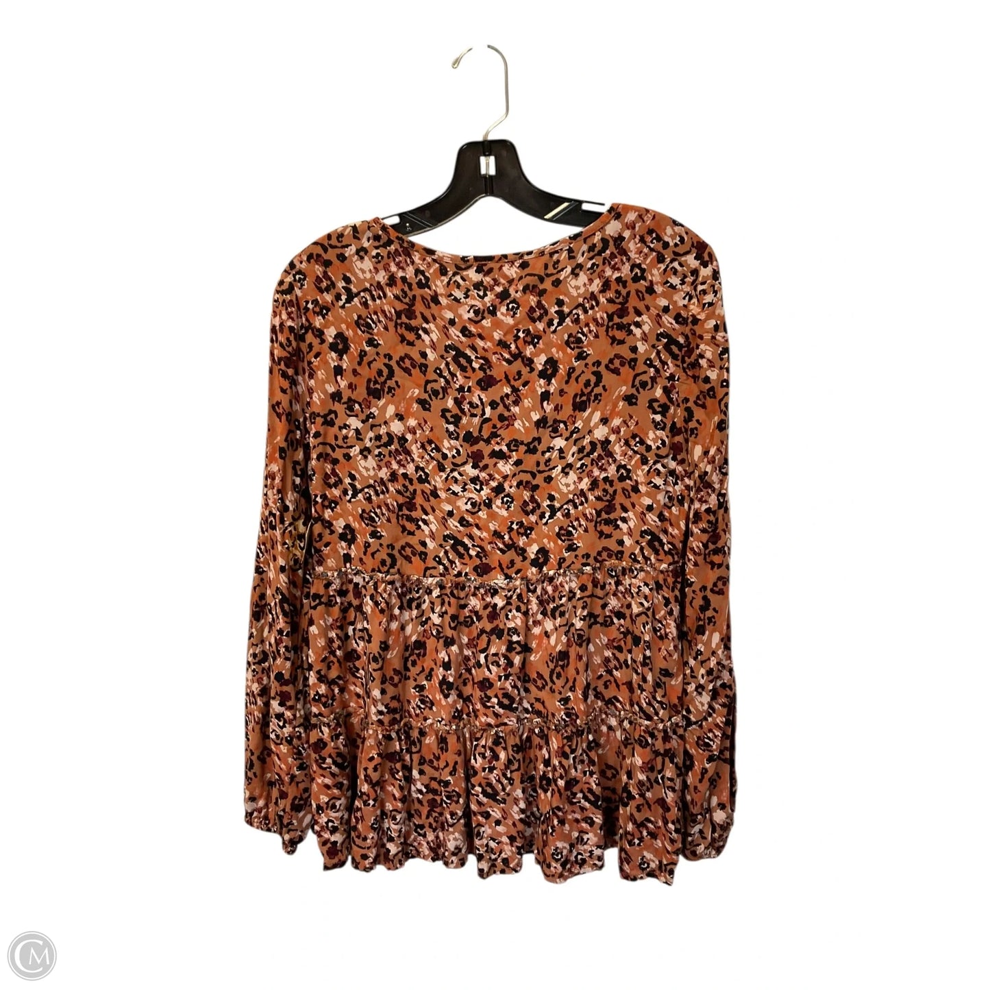 Top Long Sleeve By Beachlunchlounge In Brown, Size: S