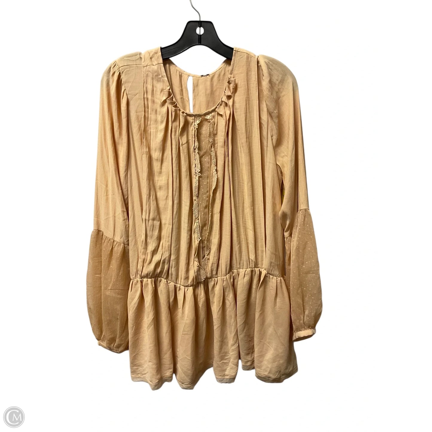 Top Long Sleeve By Free People In Yellow, Size: M