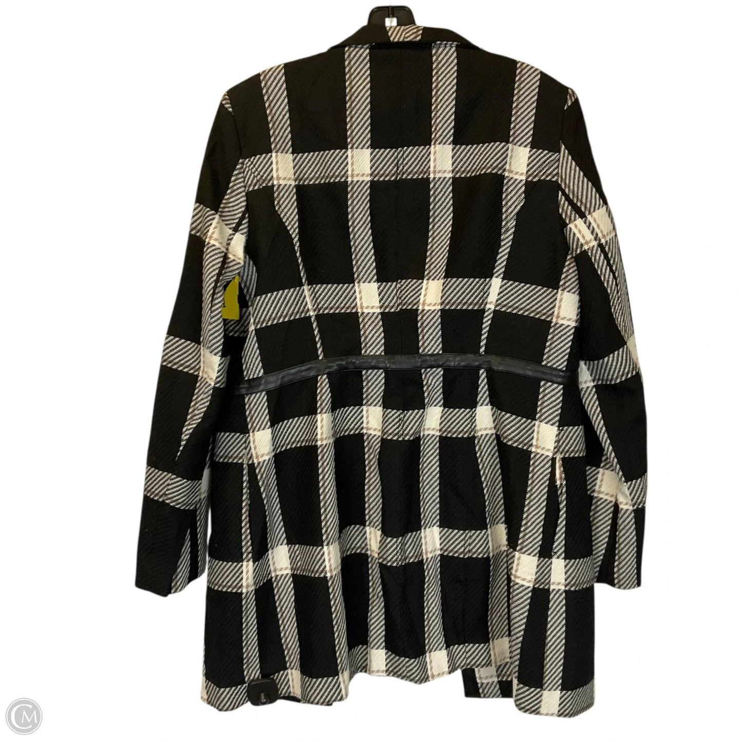 Coat Trench Coat By White House Black Market In Black & Cream, Size: L