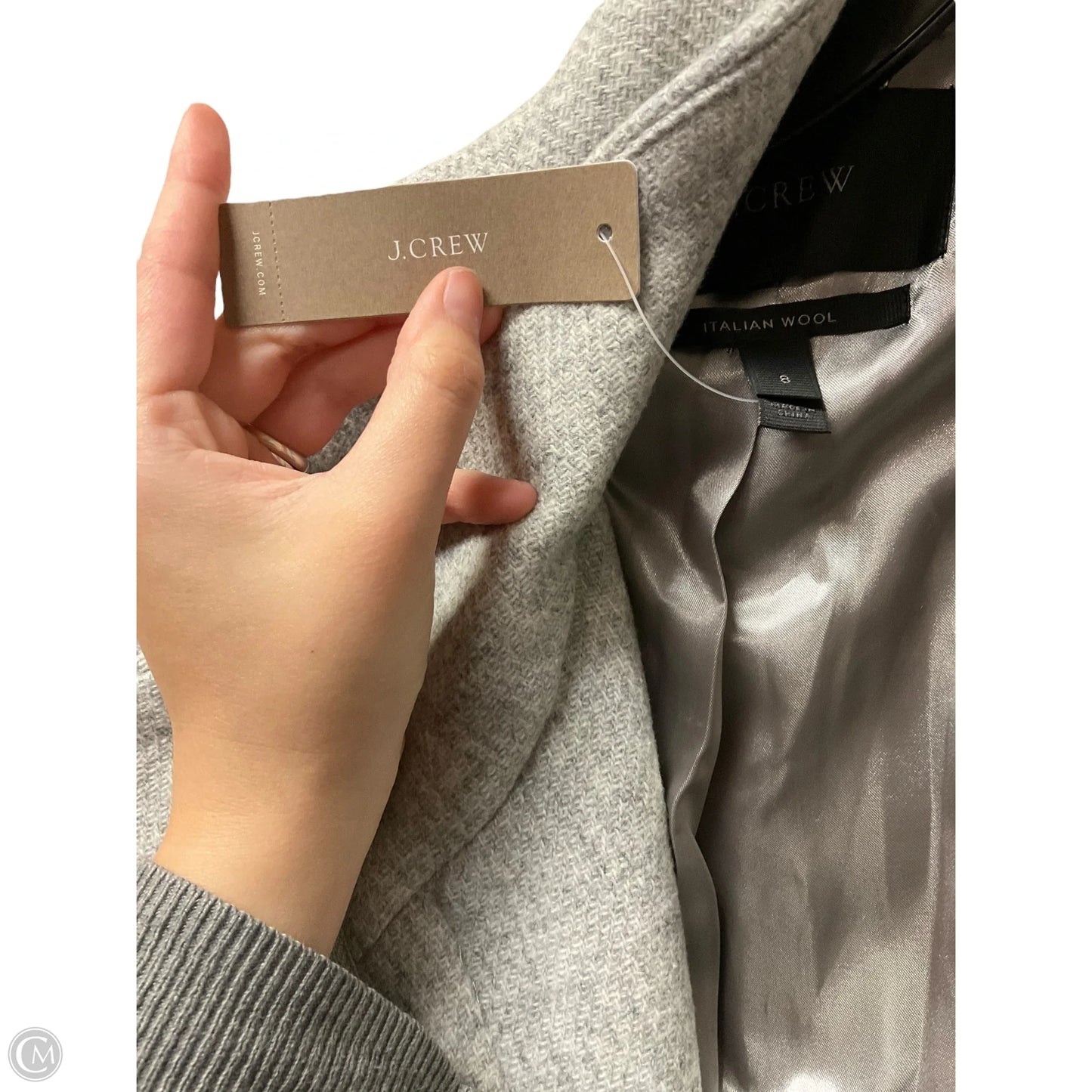 Coat Trench Coat By J. Crew In Grey, Size: 8