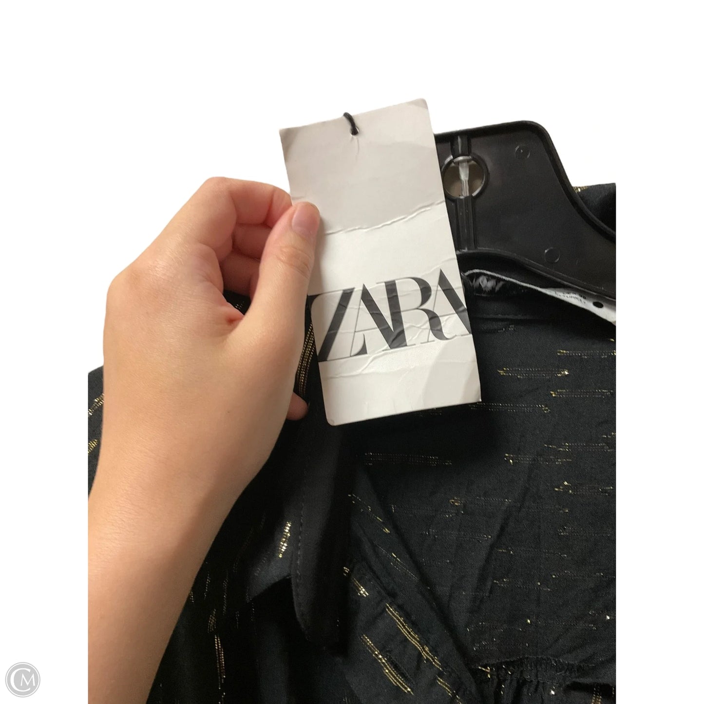 Dress Casual Short By Zara In Black & Gold, Size: L