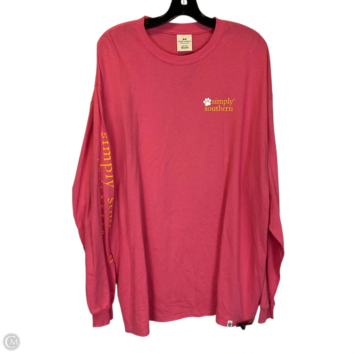 Top Long Sleeve Basic By Simply Southern In Pink, Size: Xxl